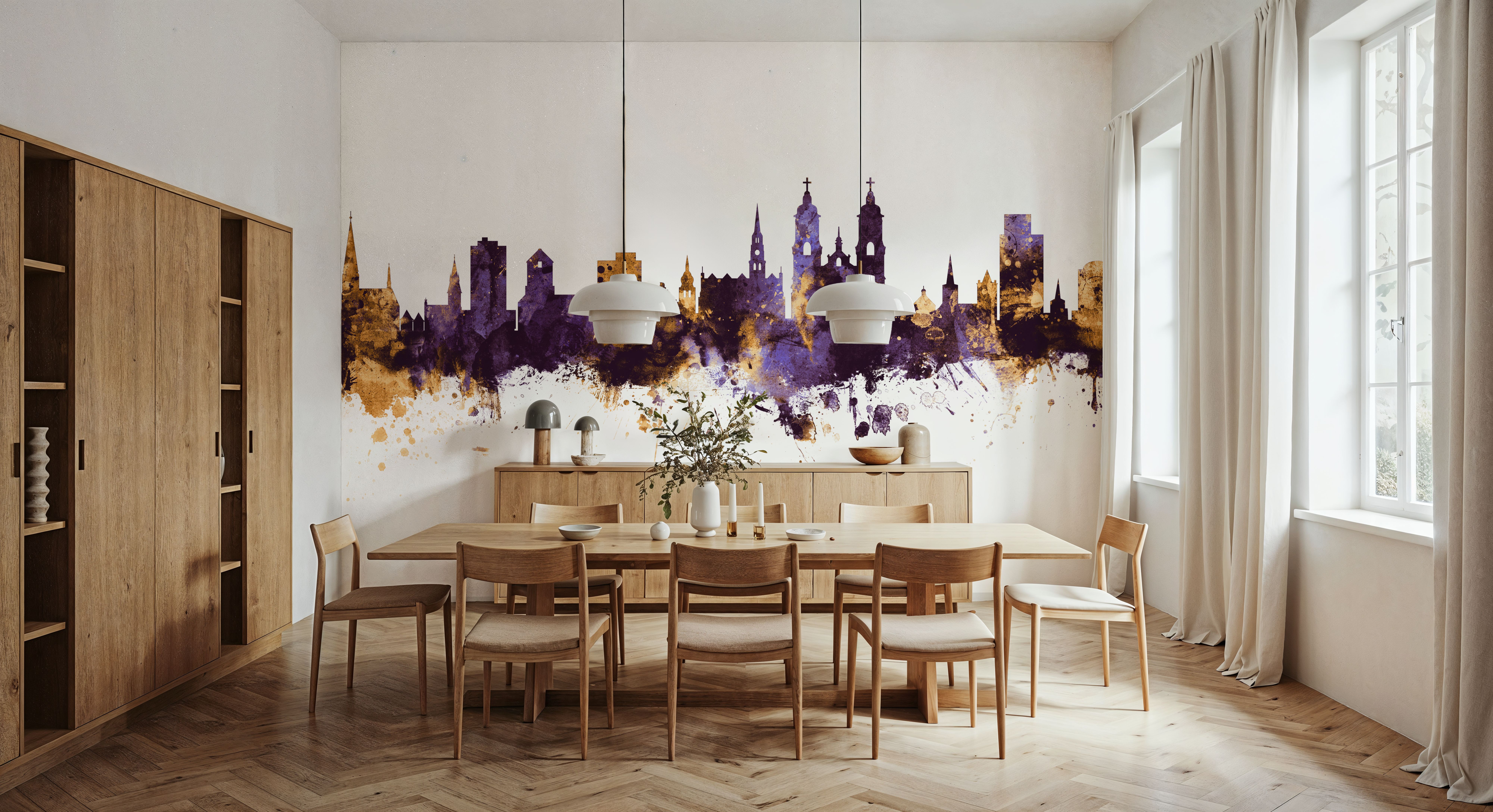 St Gallen Switzerland Skyline Purple & Gold