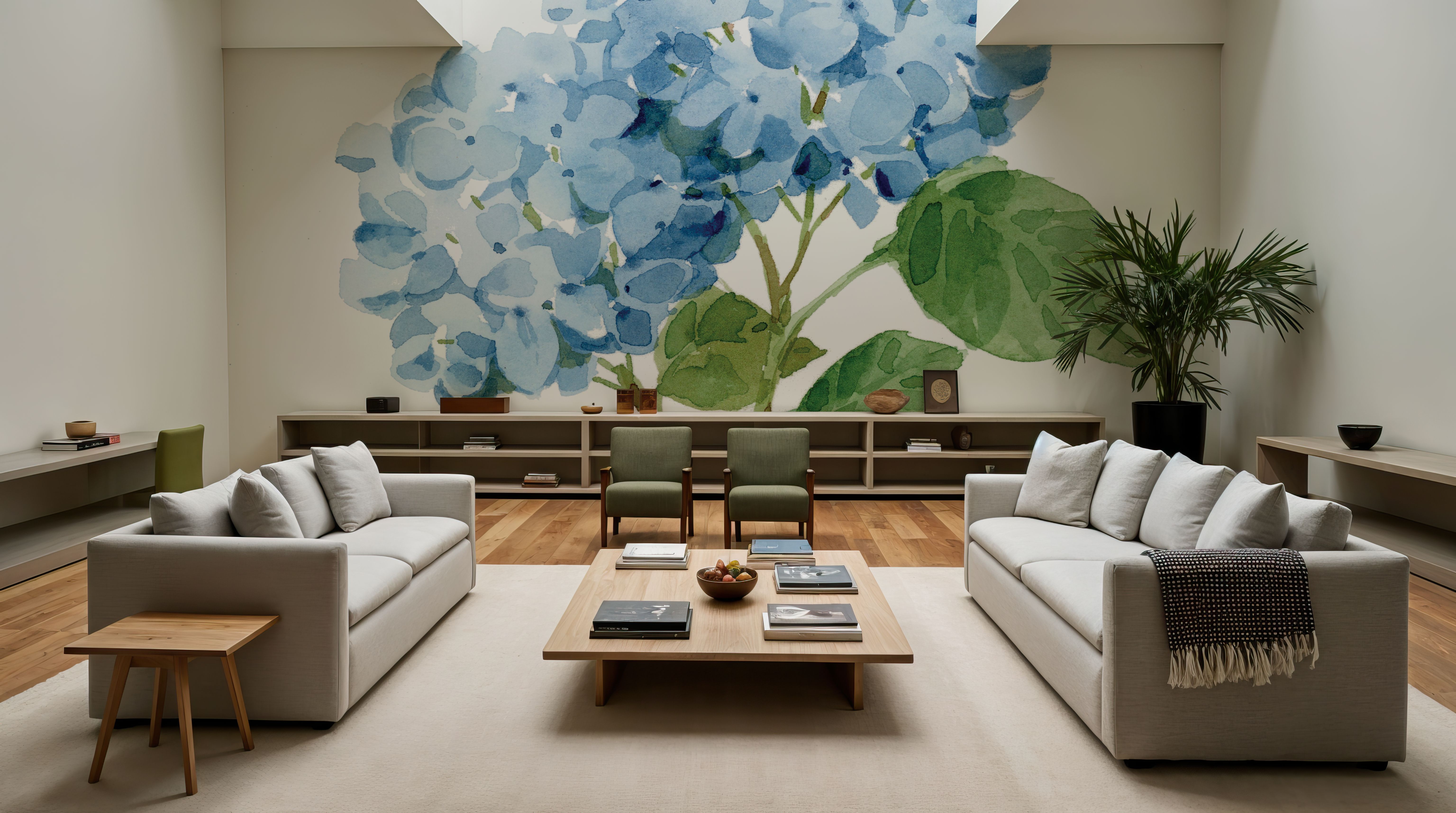 Blue Hydrangea I, Papel pintado