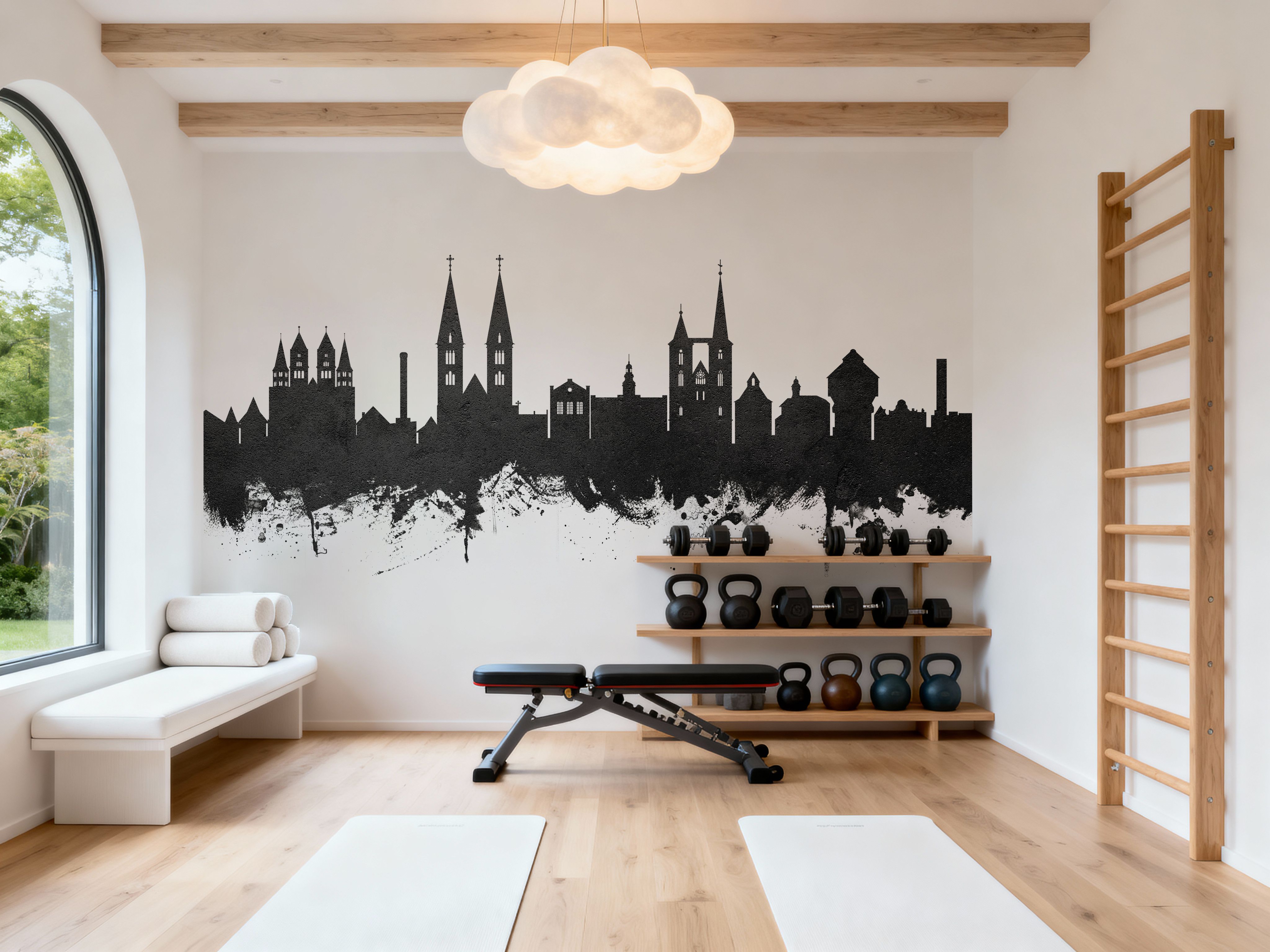 Halberstadt Germany Skyline Black & White