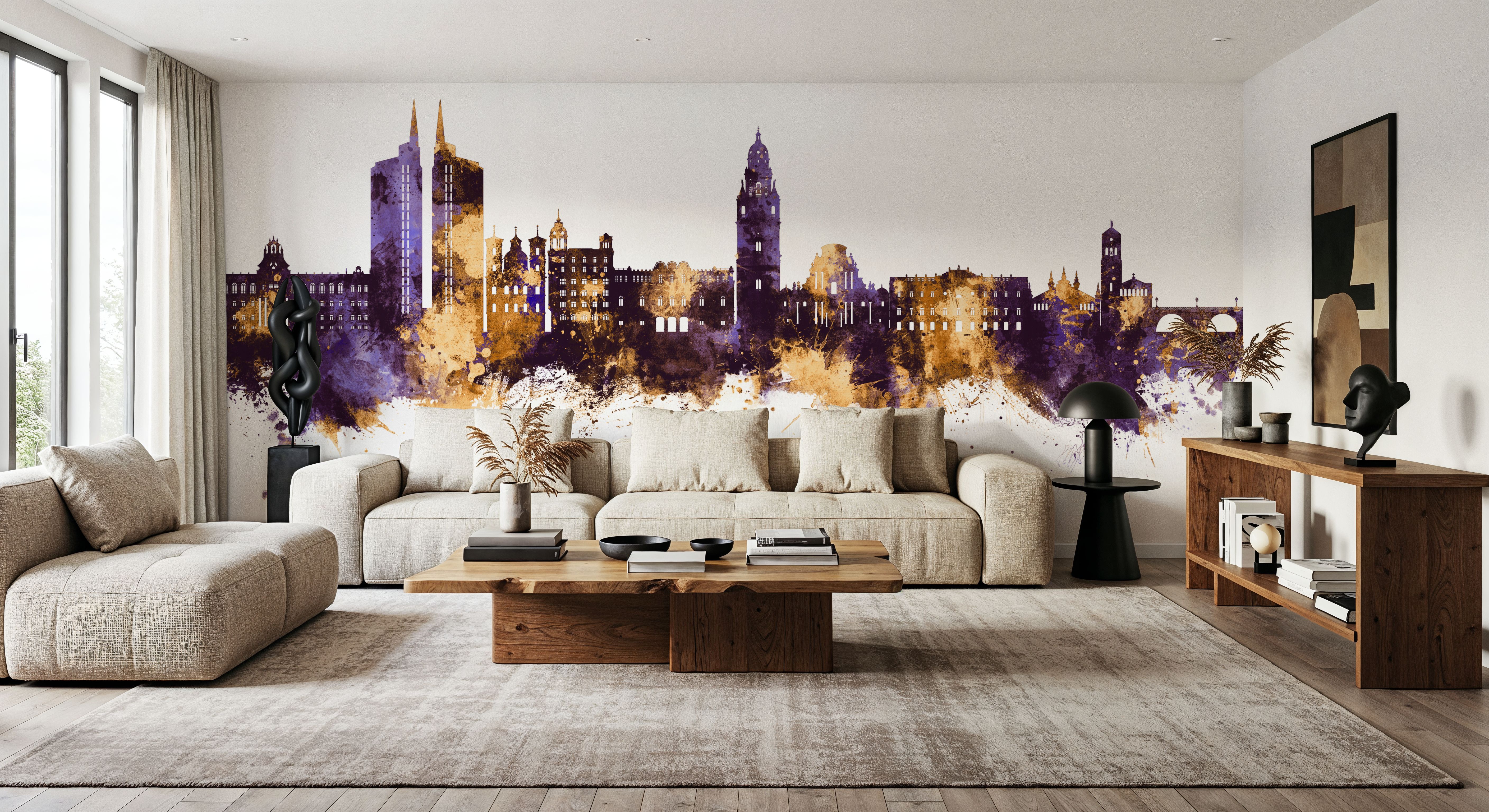 Murcia Spain Skyline Purple & Gold