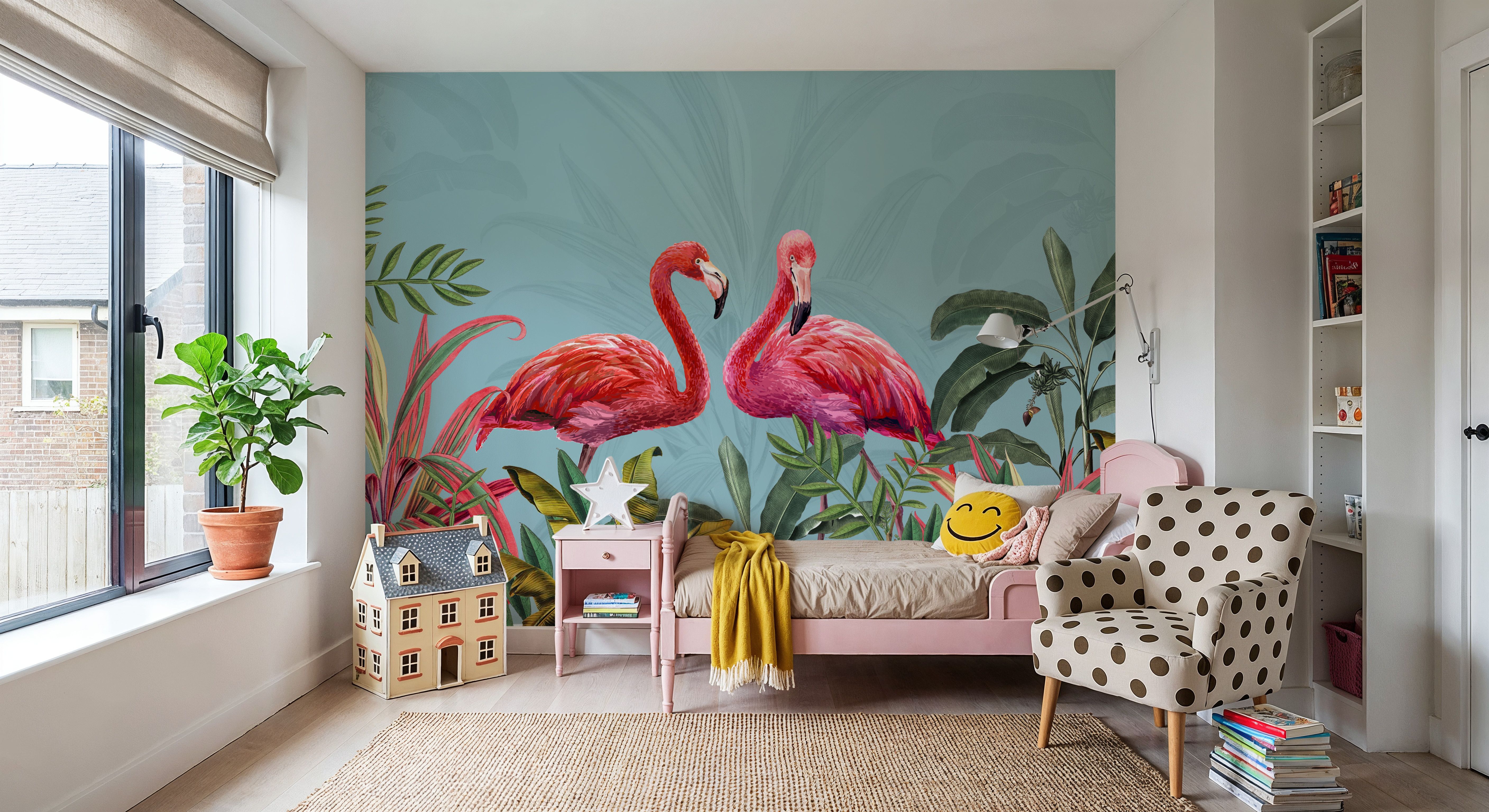 Shy Flamingos, Wallpaper