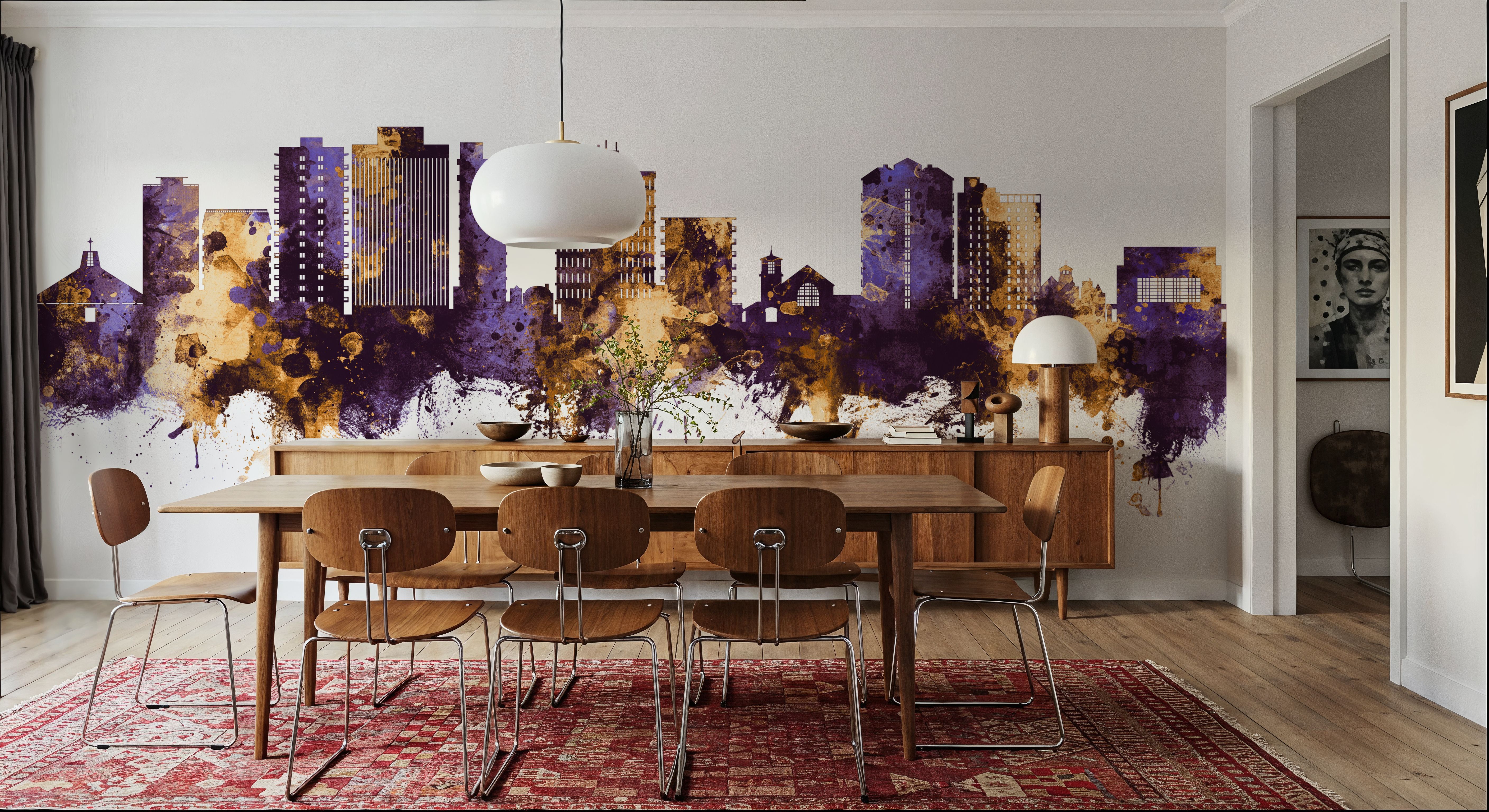 San Mateo California Skyline Purple & Gold