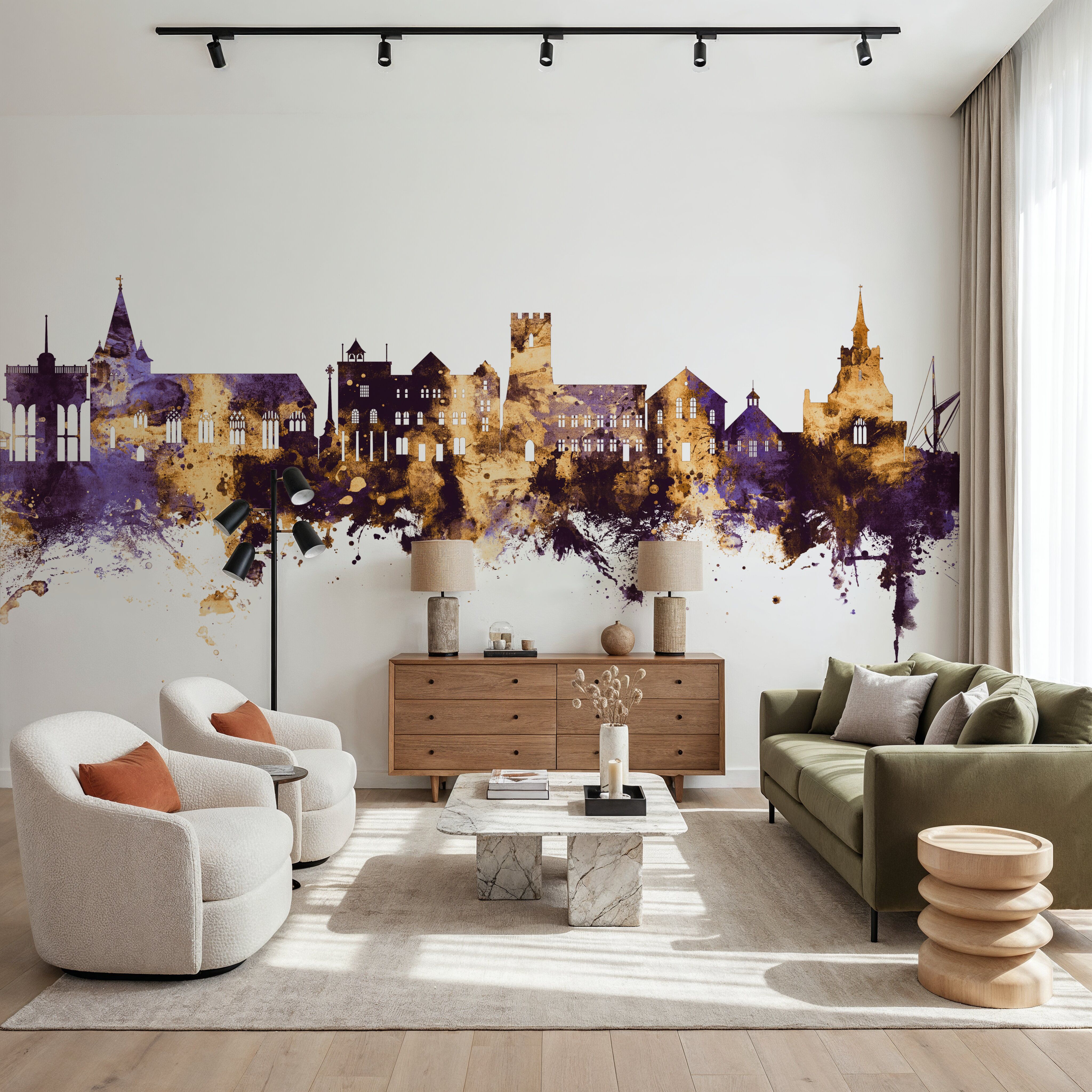 Maldon England Skyline Purple & Gold