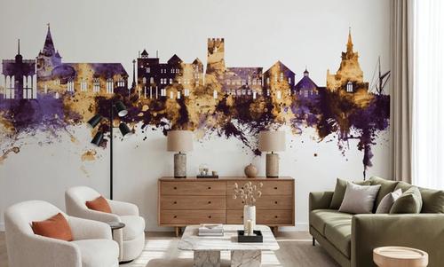 Maldon England Skyline Purple & Gold