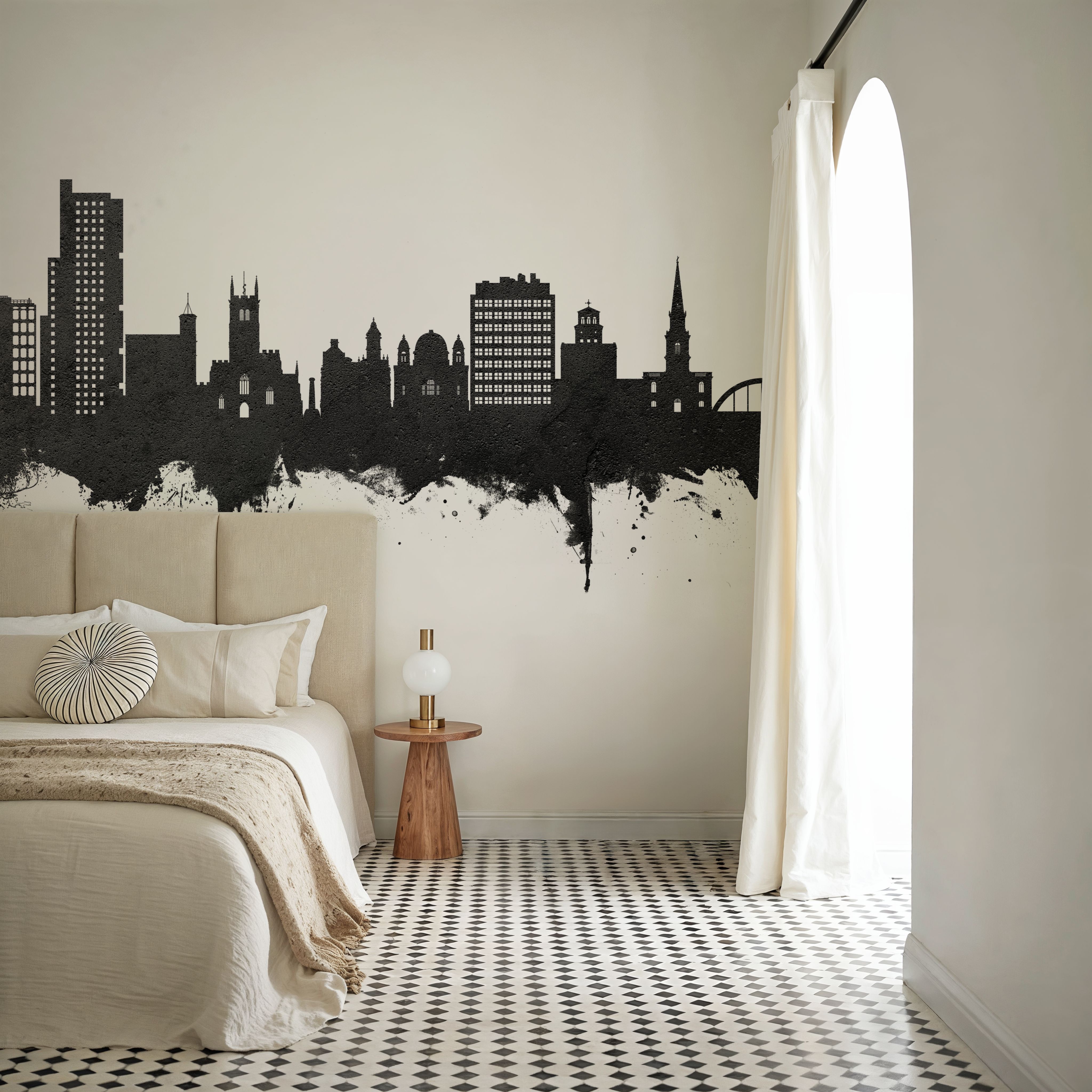 Wolverhampton England Skyline Black & White