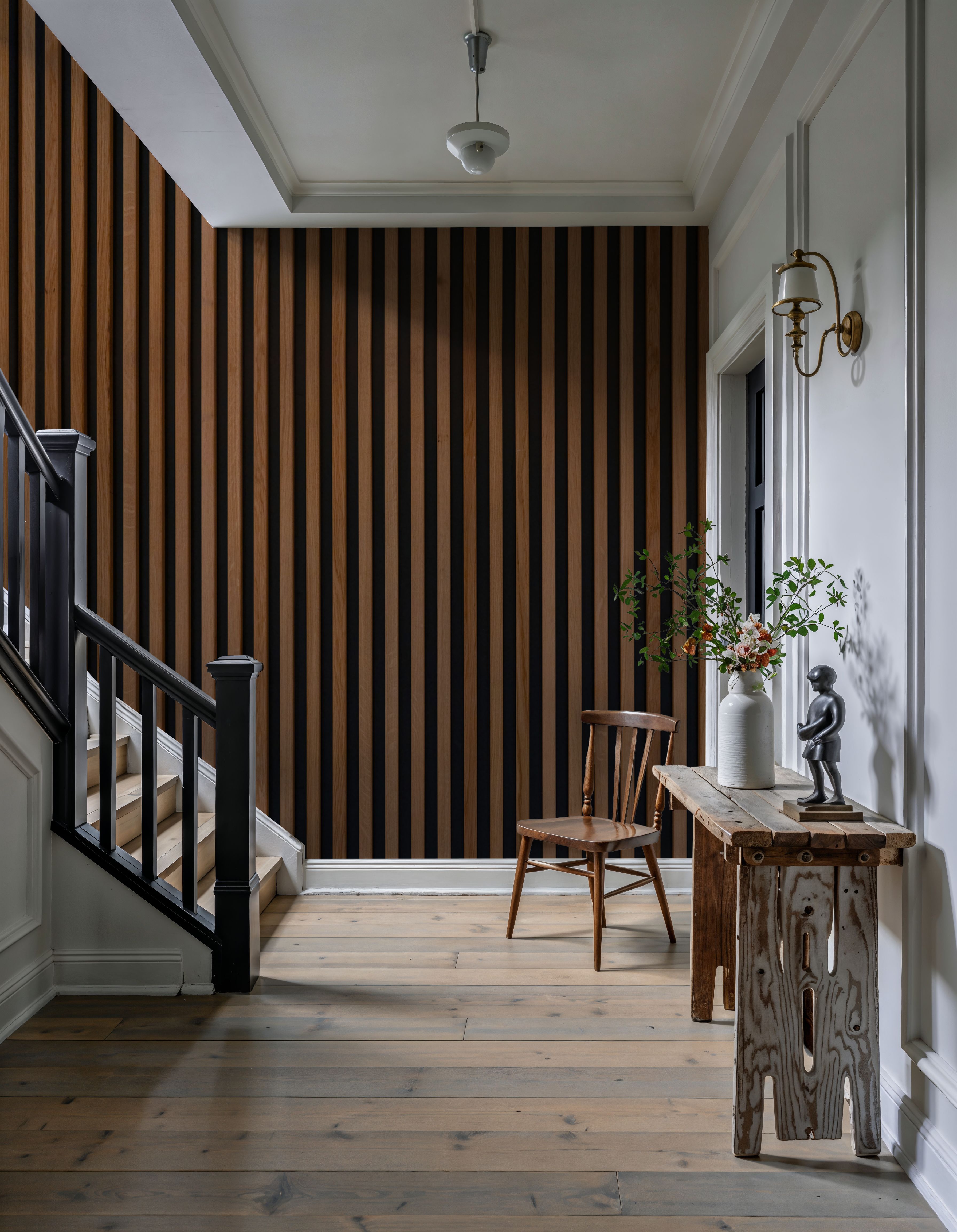 Faux Slatted Wood Panel