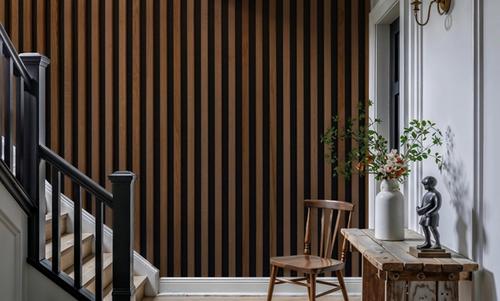 Faux Slatted Wood Panel