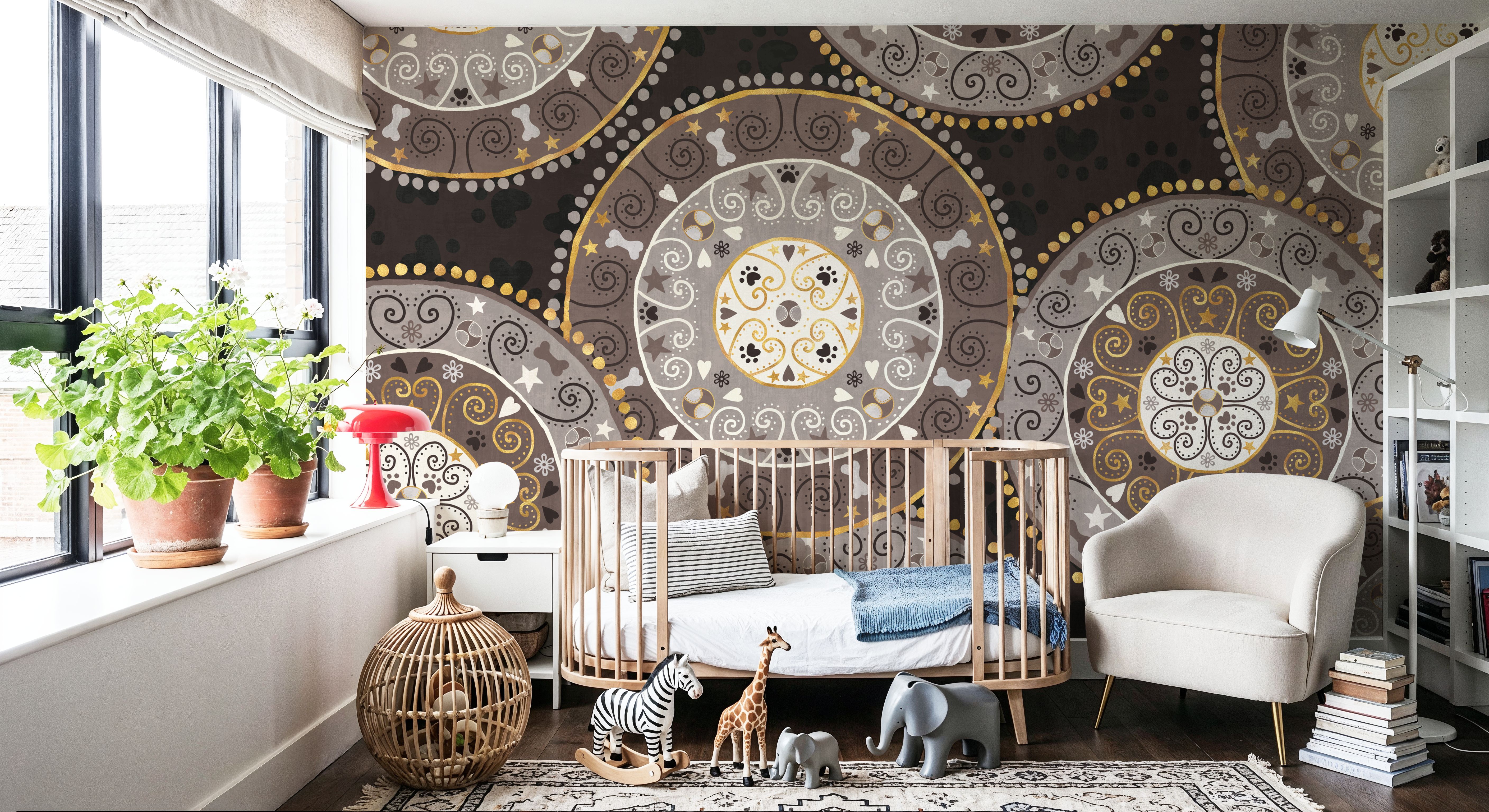 Otomi Dogs VI Dark Neutral, Wallpaper