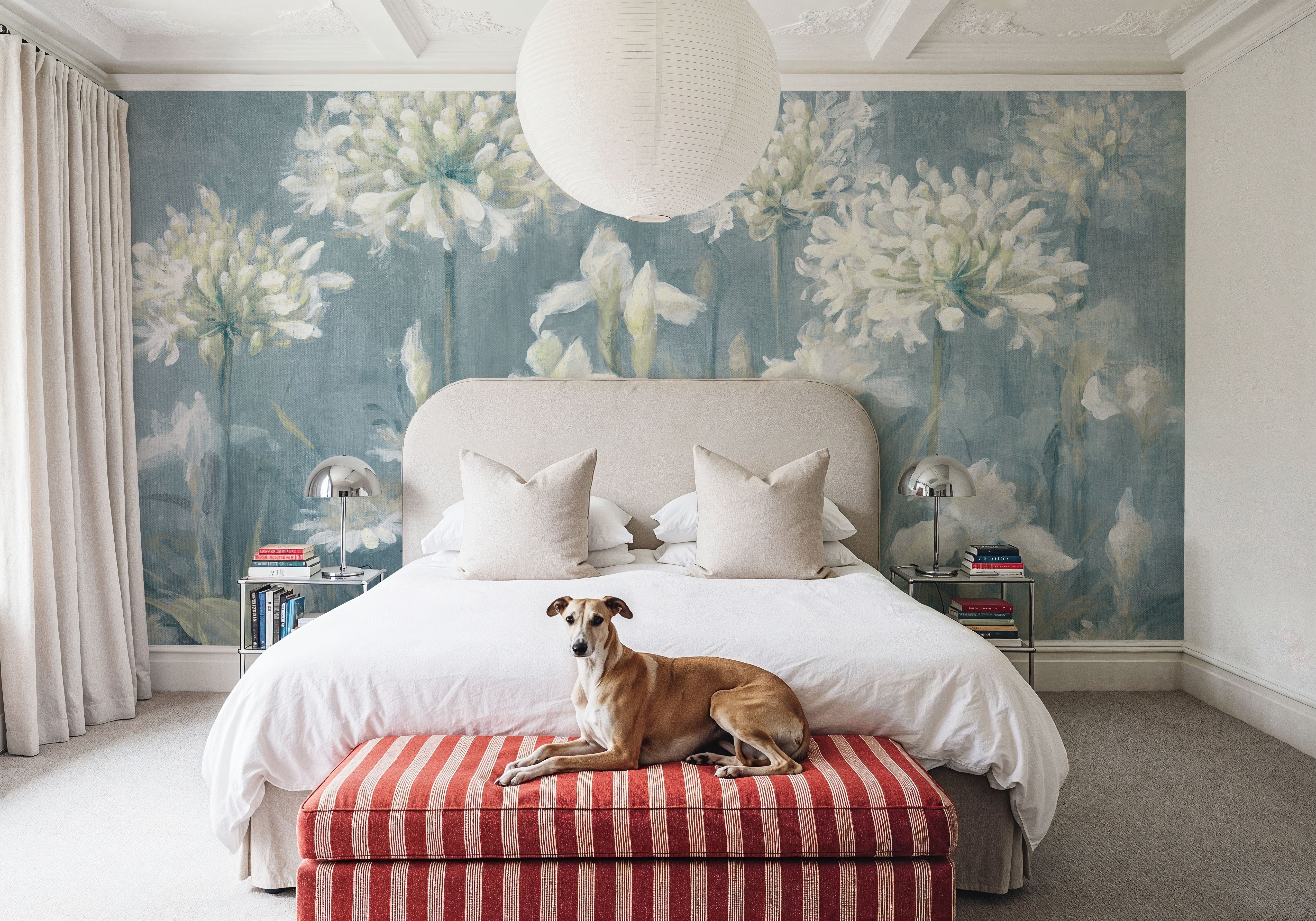 Spring Blossoms II Slate Blue, Papier peint