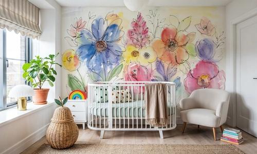 Bright Aquarelle Flowers