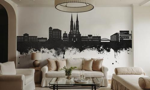 Uppsala Skyline Black & White