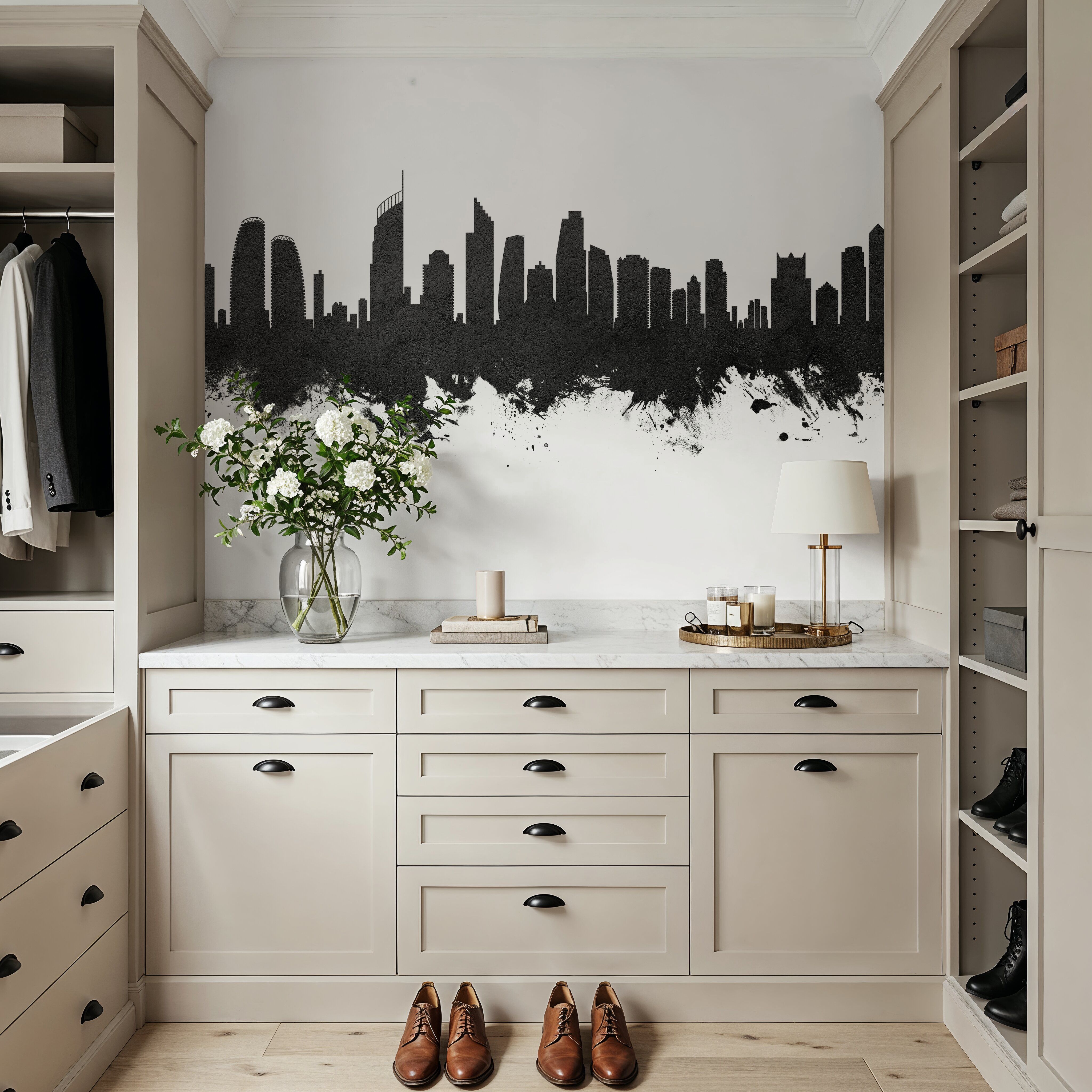 Gold Coast Australia Skyline Black & White