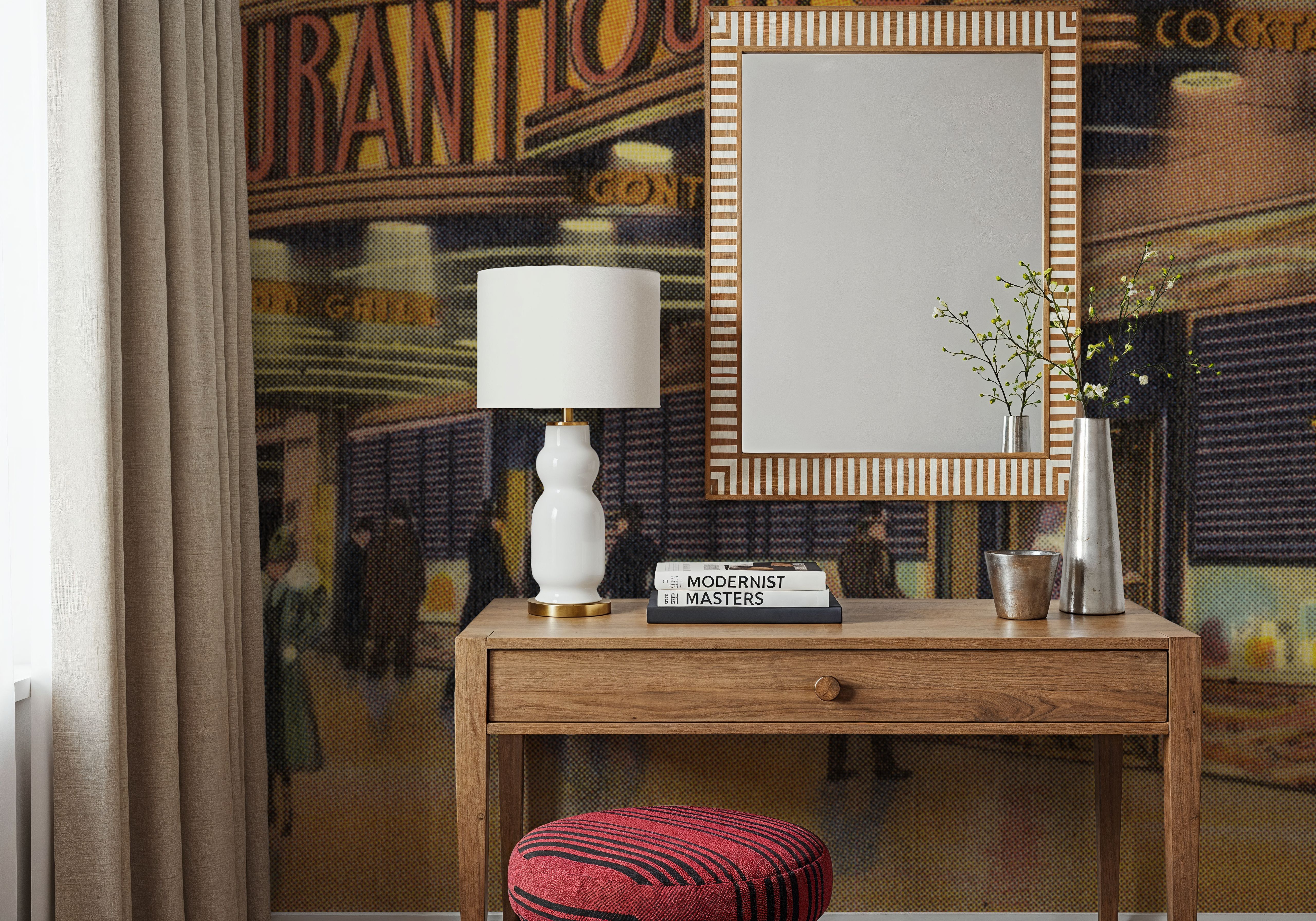 Greetings from The Brass Rail - Screenprint Postcard, Wallpaper