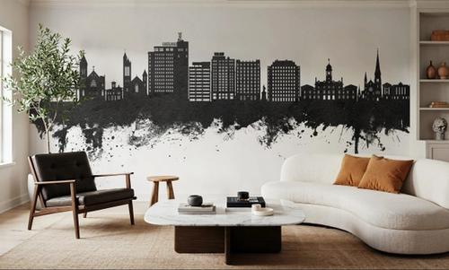 Portland Maine Skyline Black & White