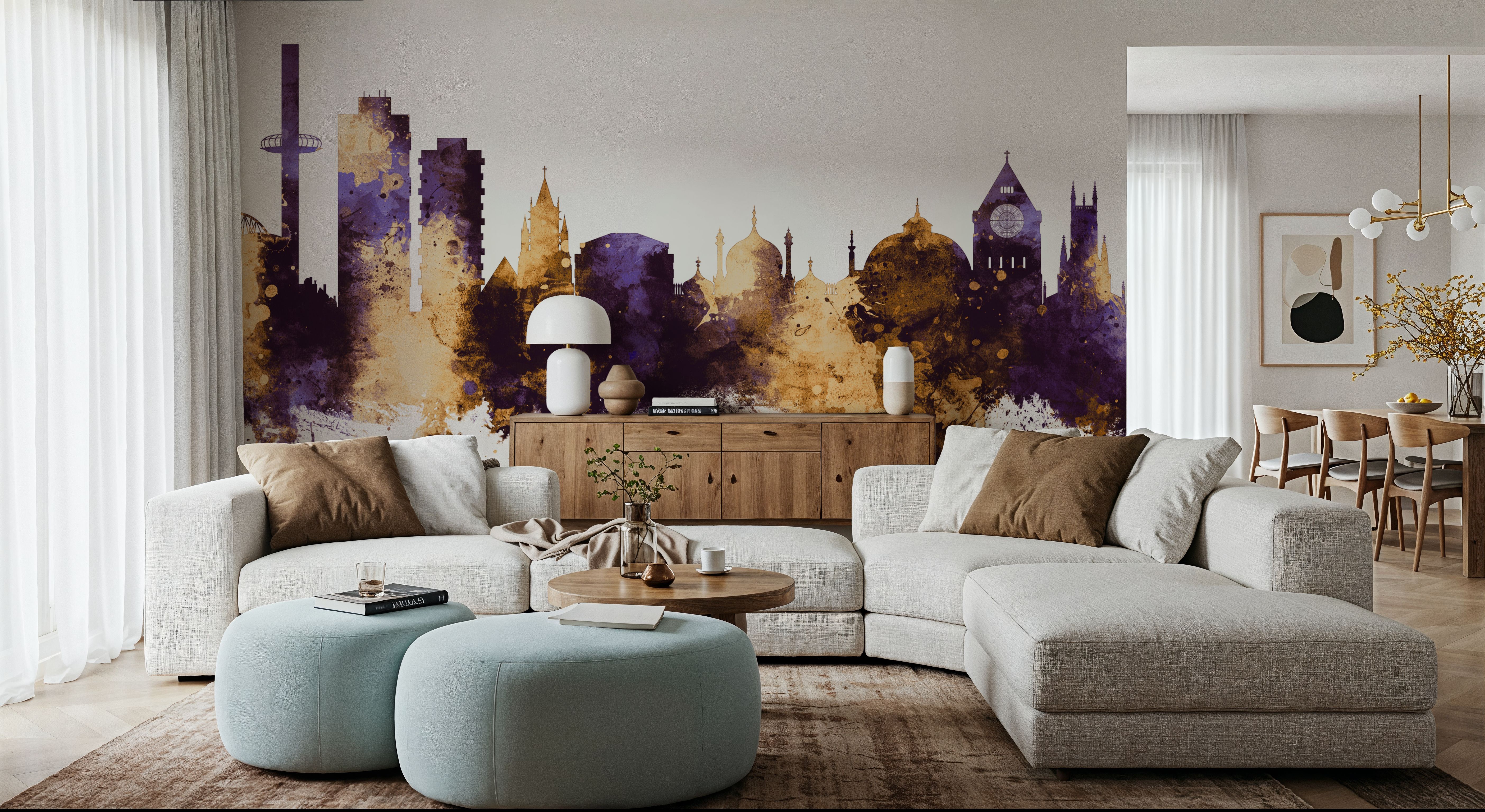 Brighton England Skyline Purple & Gold