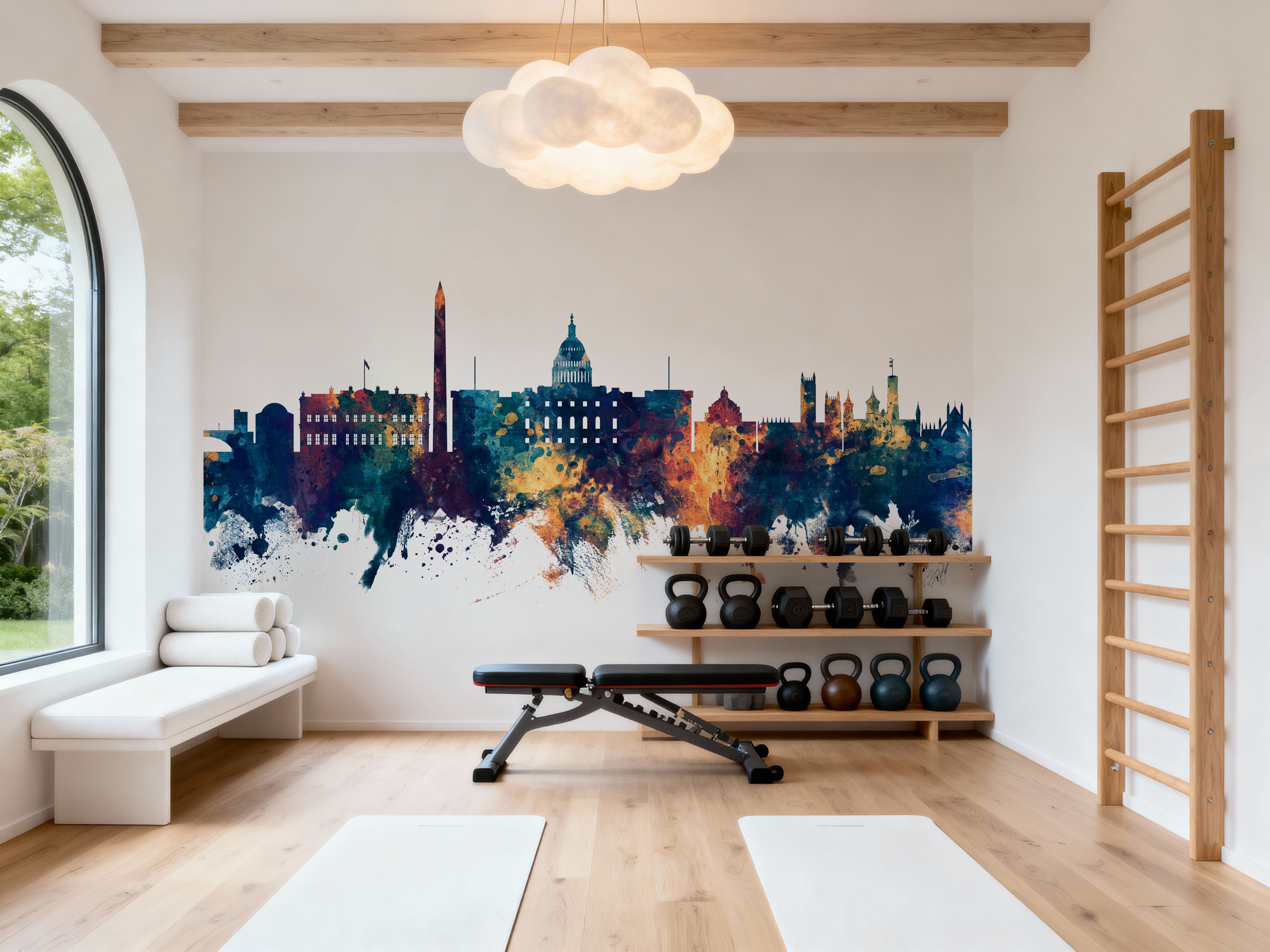 Washington DC Skyline Blue & Bronze