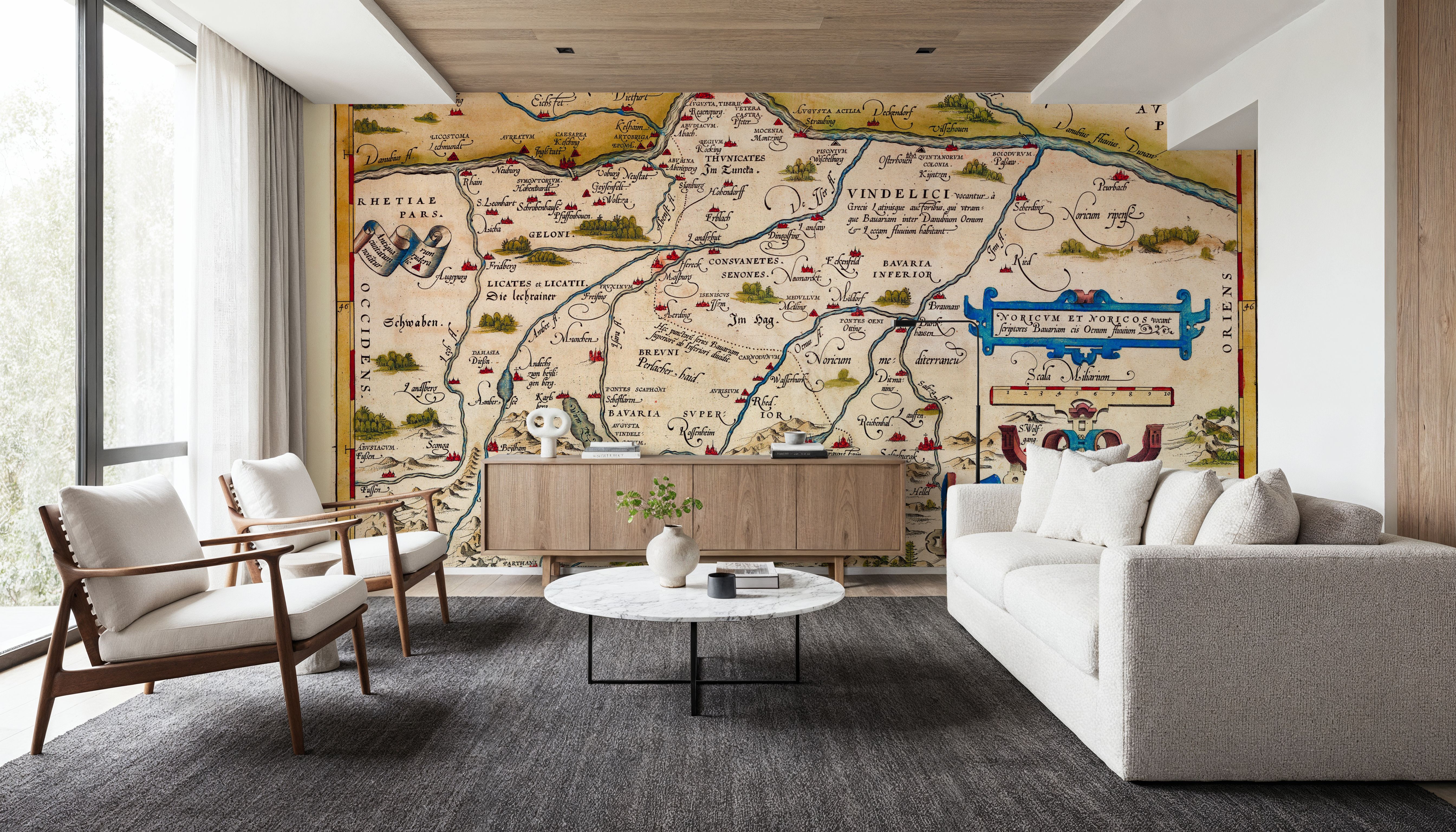 Old Map of Bavaria, Germany, 1570, Wallpaper