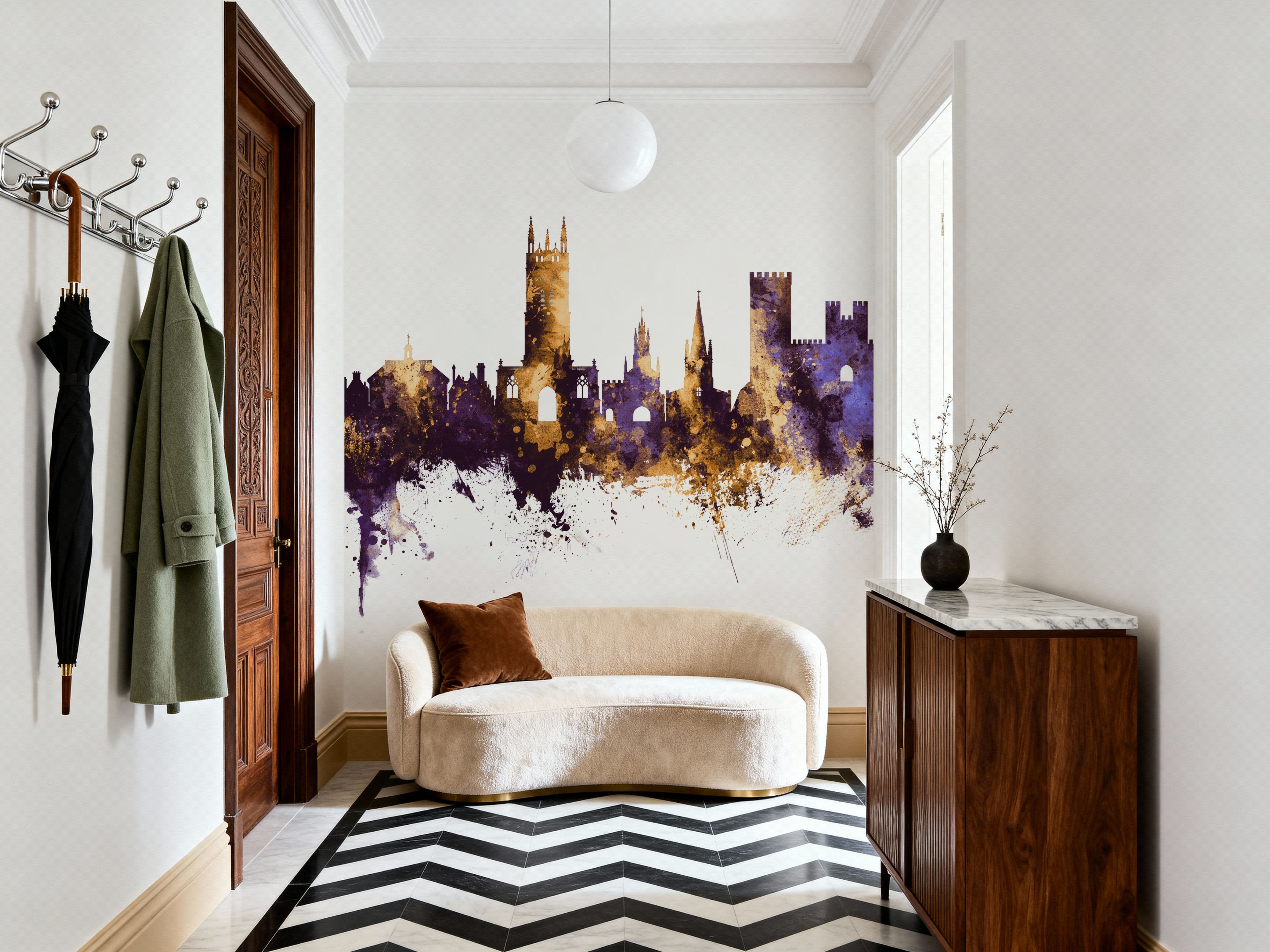 Warwick England Skyline Purple & Gold