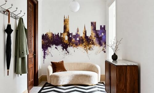 Warwick England Skyline Purple & Gold