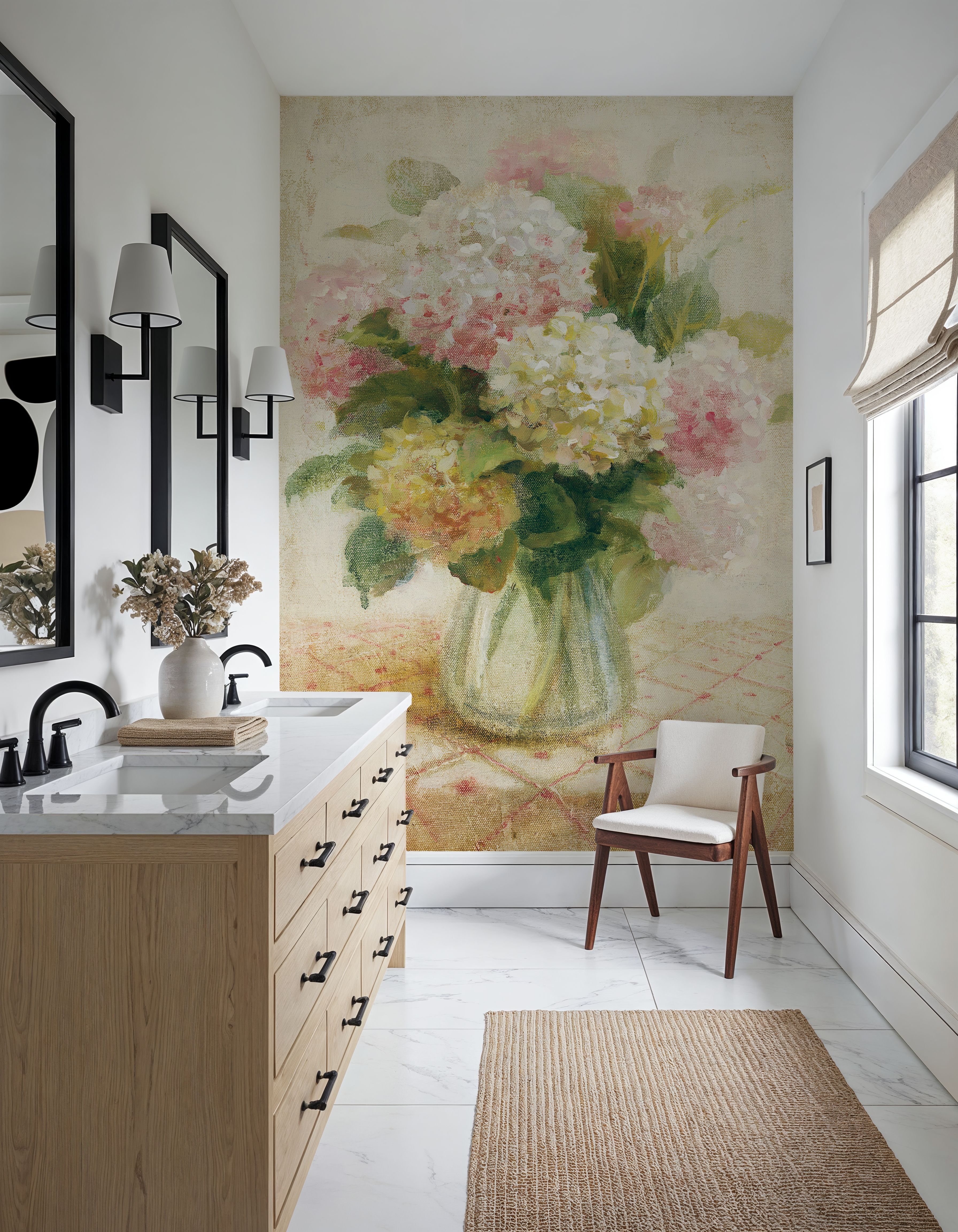 Cottage Hydrangeas in Pink