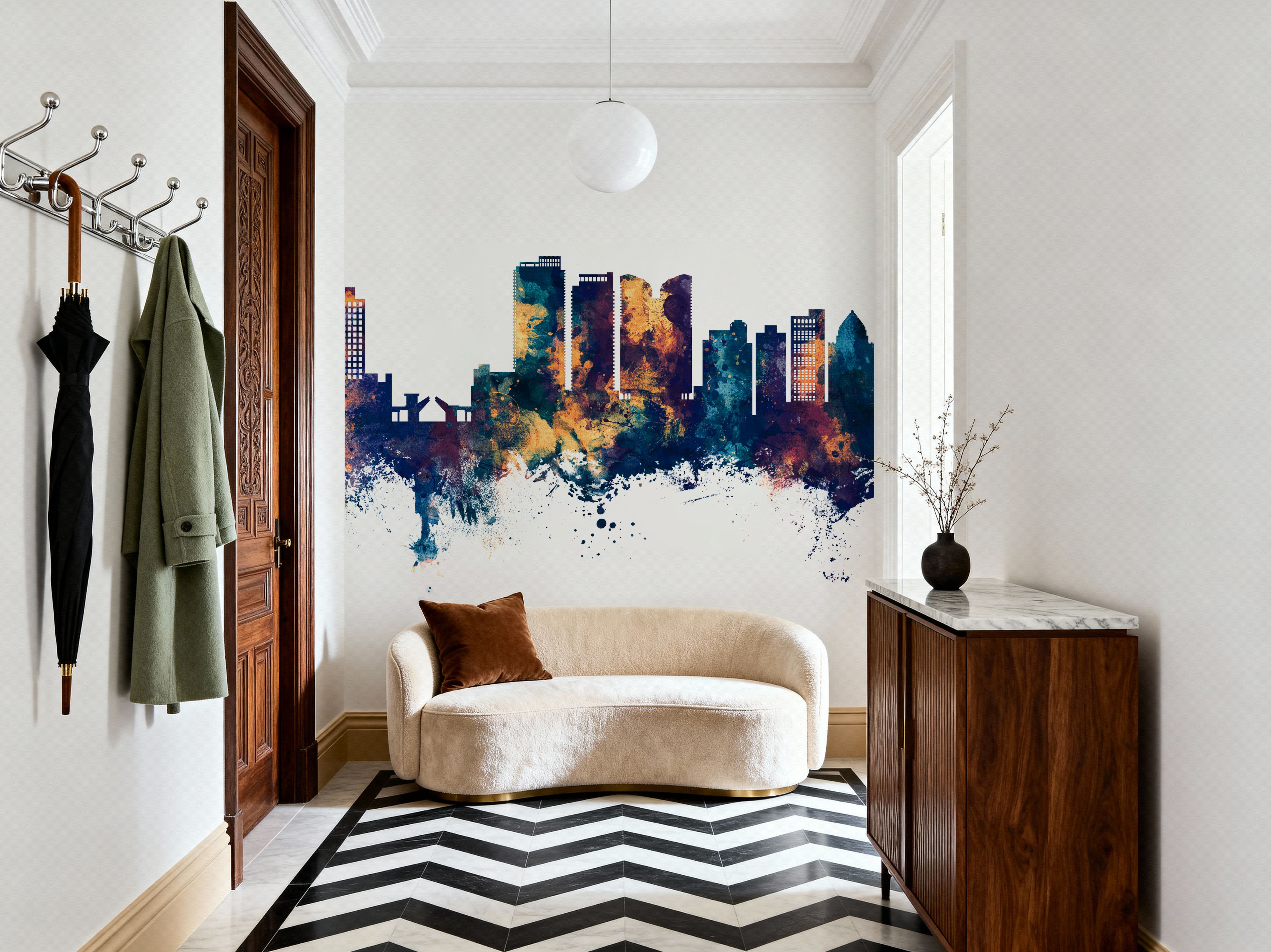 Fort Lauderdale Florida Skyline Blue & Bronze