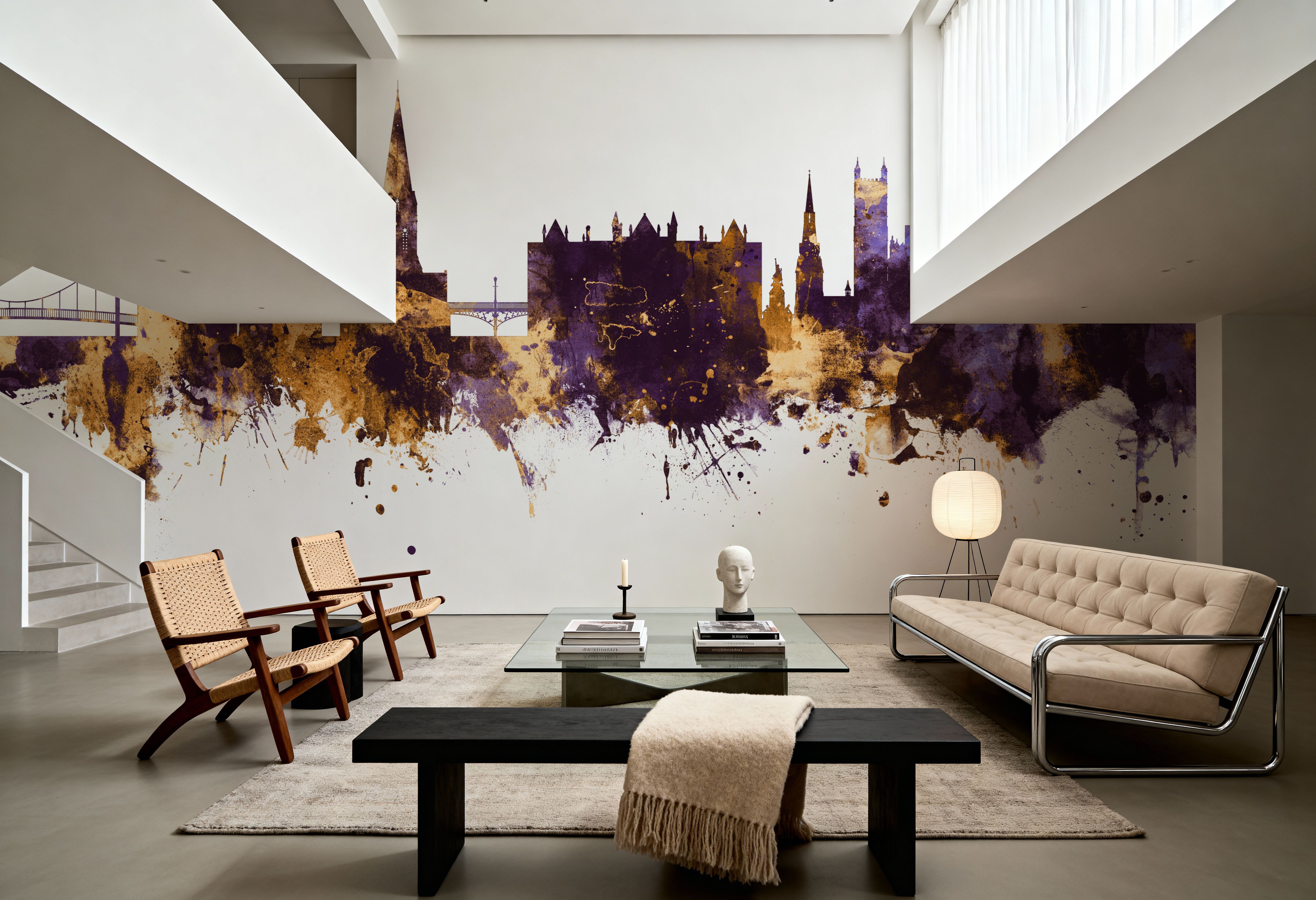 Exeter England Skyline Purple & Gold