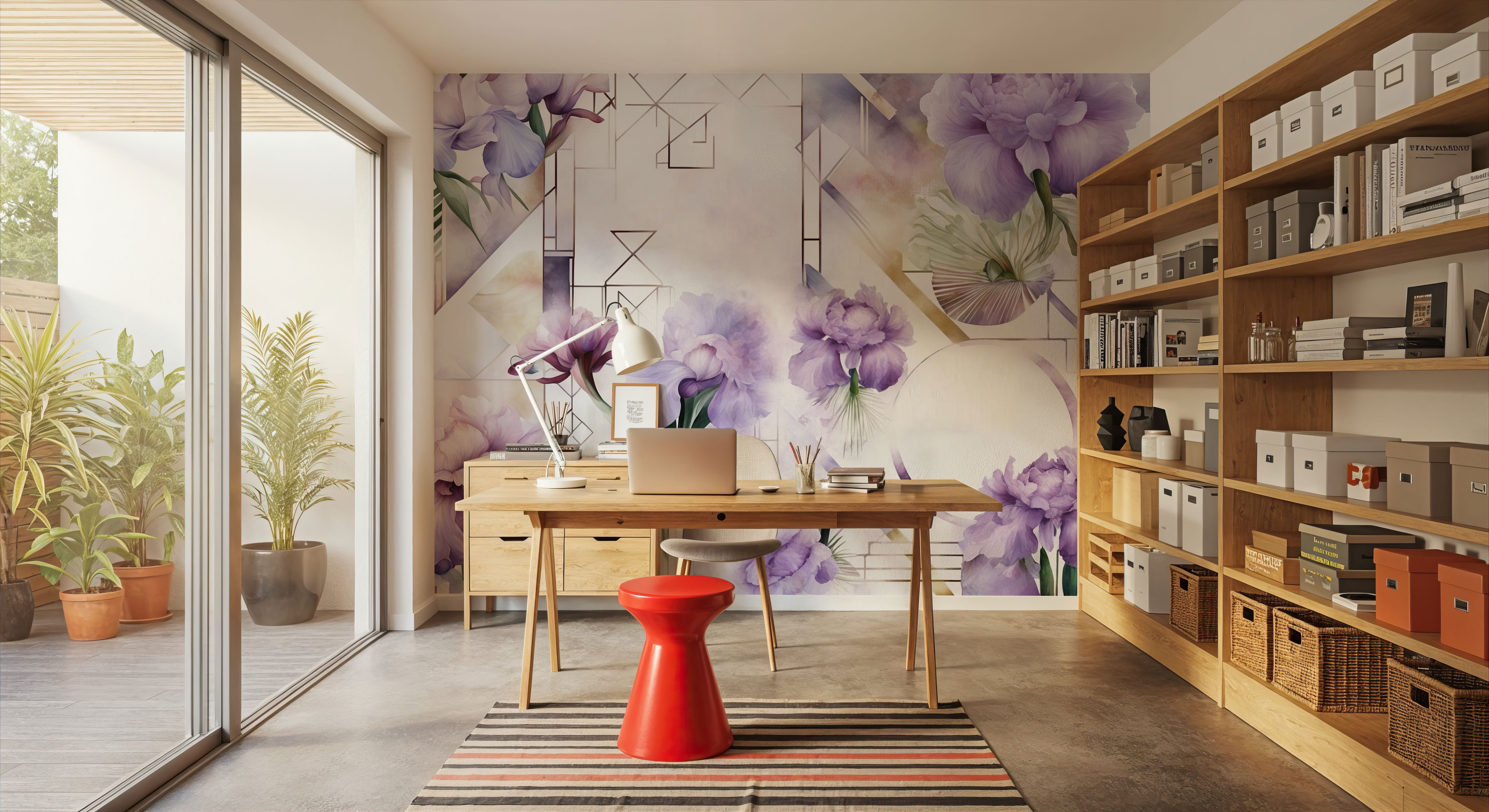 Watercolor Geometry Purple
