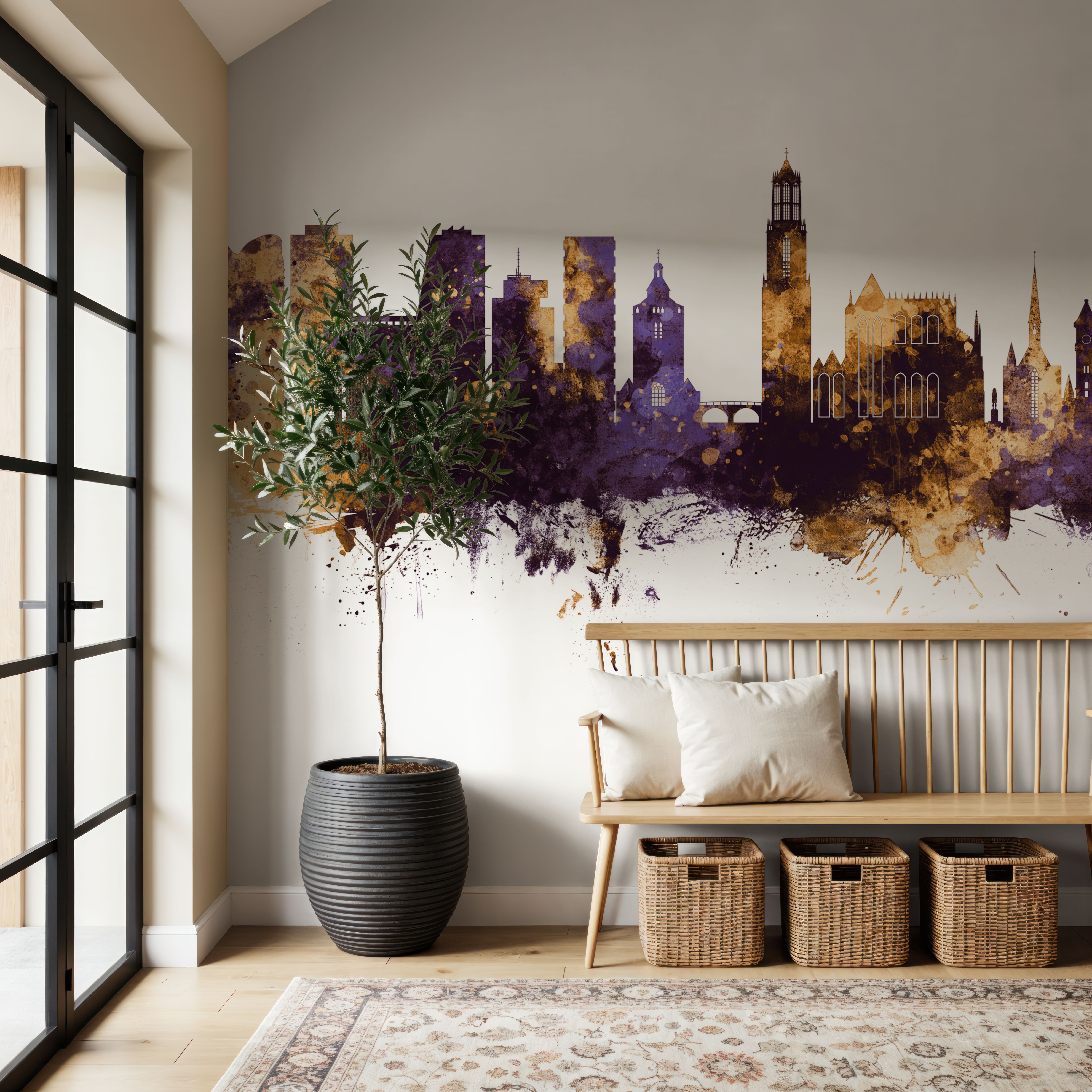 Utrecht The Netherlands Skyline Purple & Gold