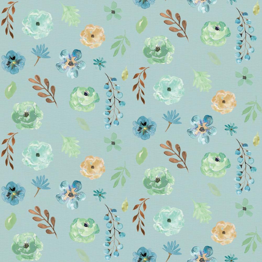 Flutterby Flowers Sky Blue