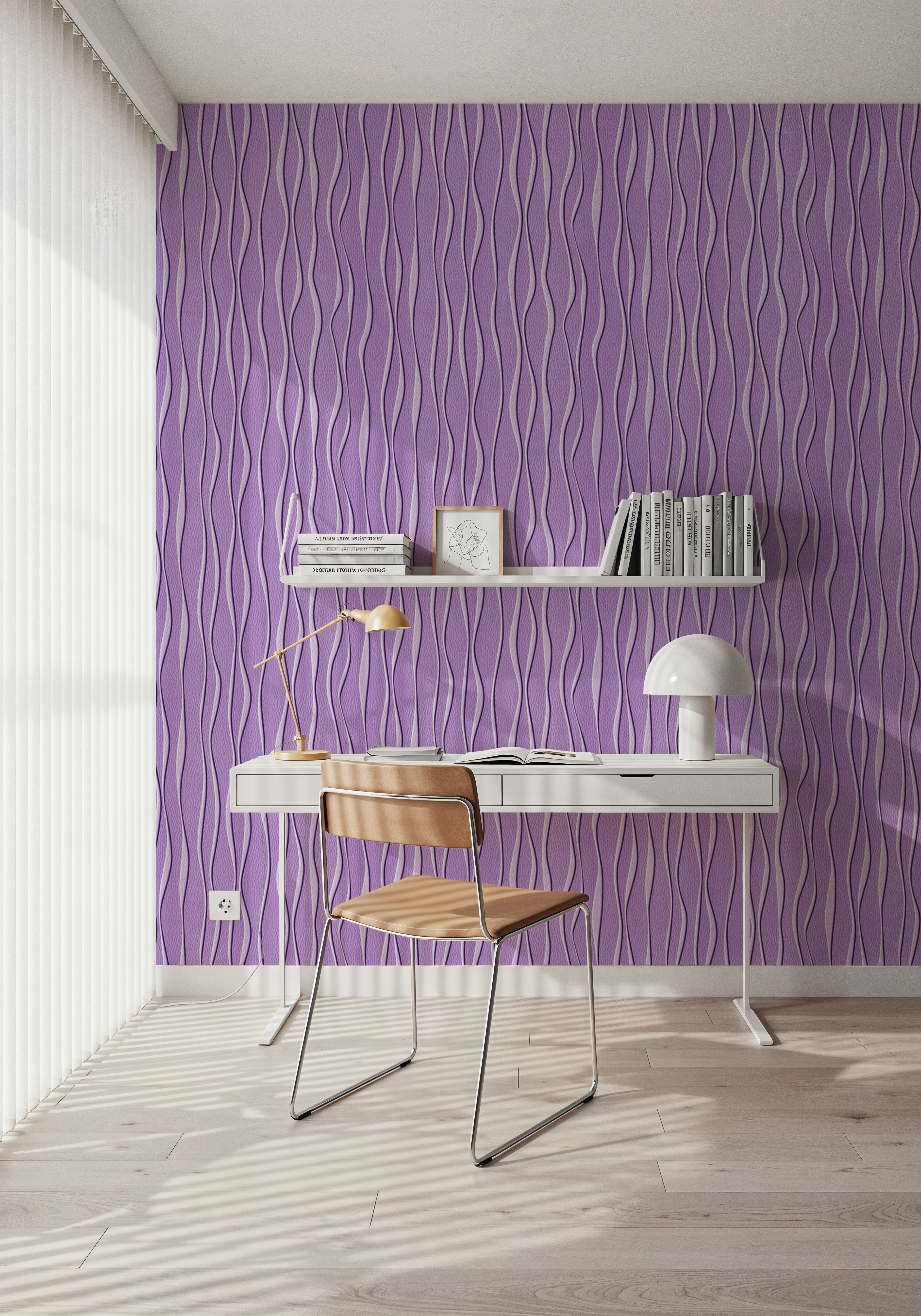 Swaying Lines, Purple, Wallpaper