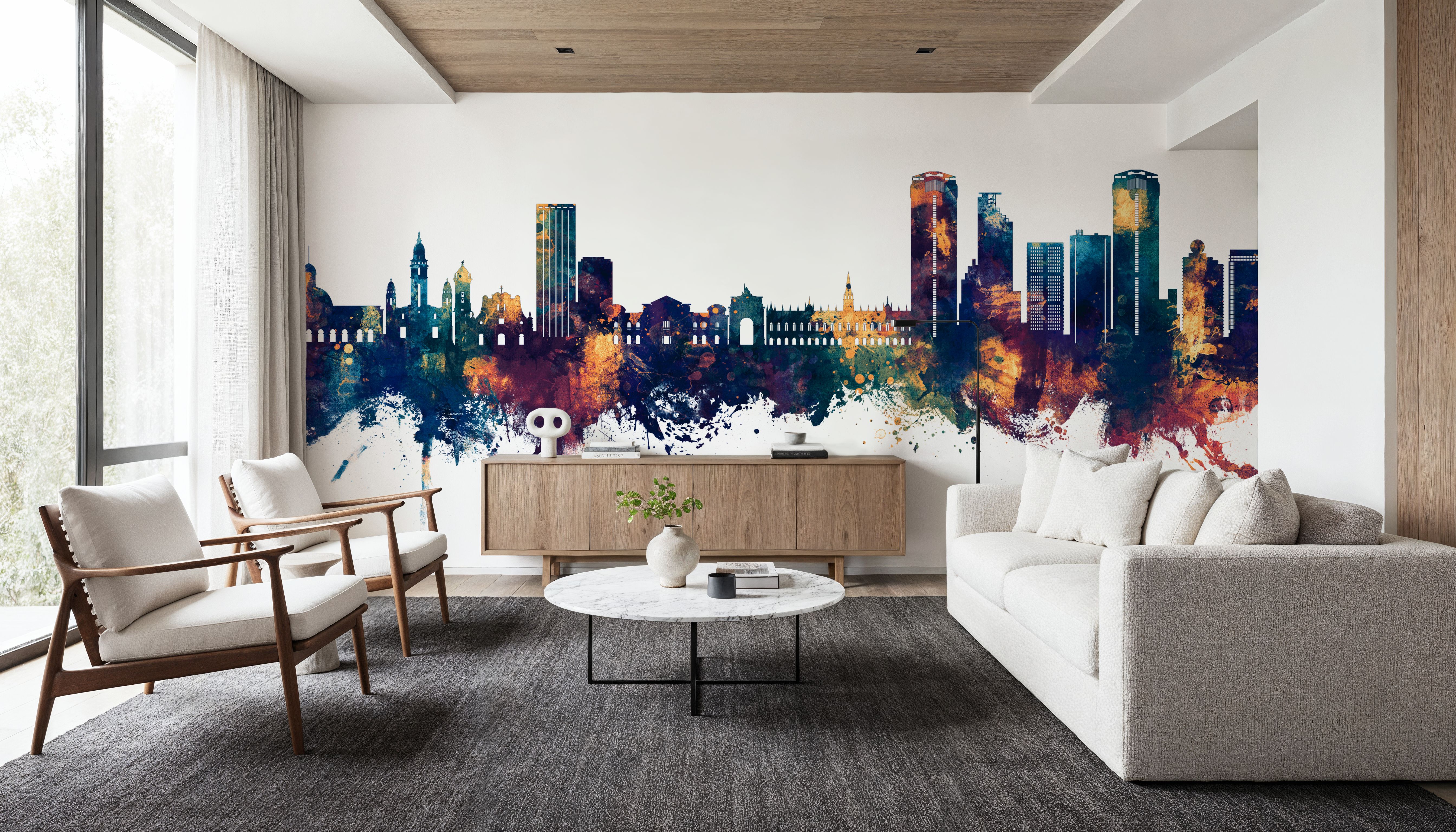 Caracas Skyline Blue & Bronze