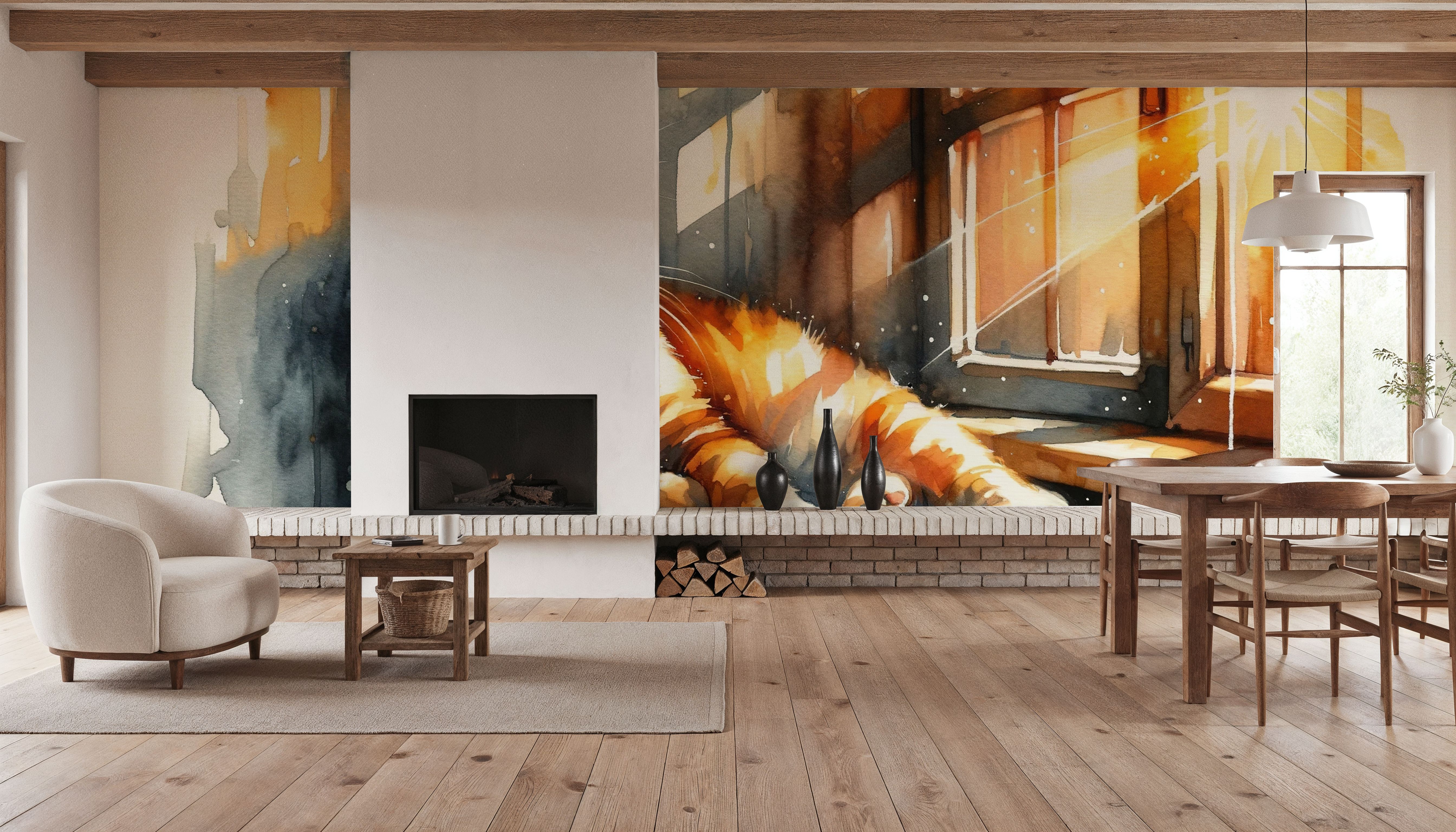 Cozy Cat, Papel pintado