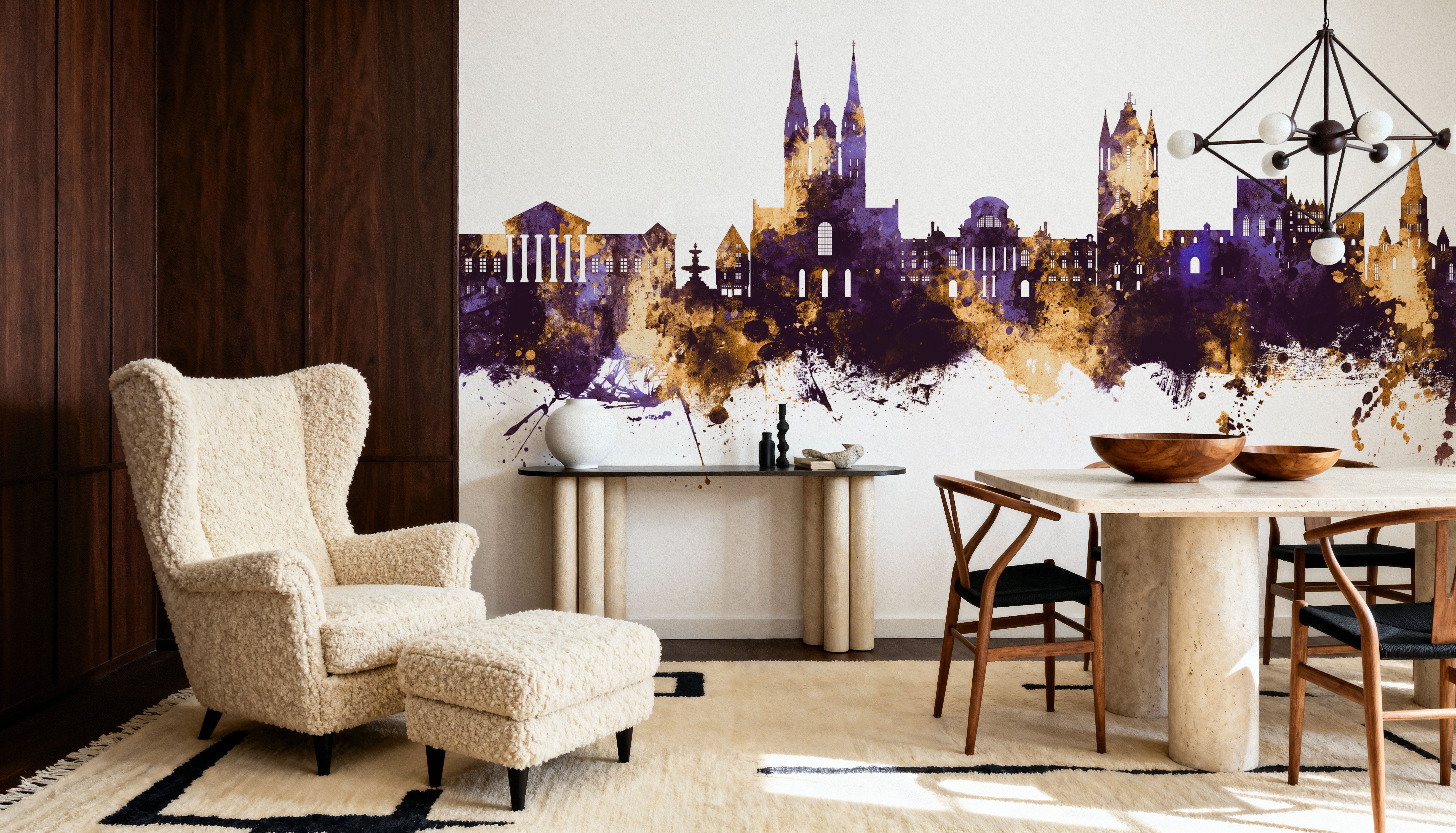 Angers France Skyline Puple & Gold