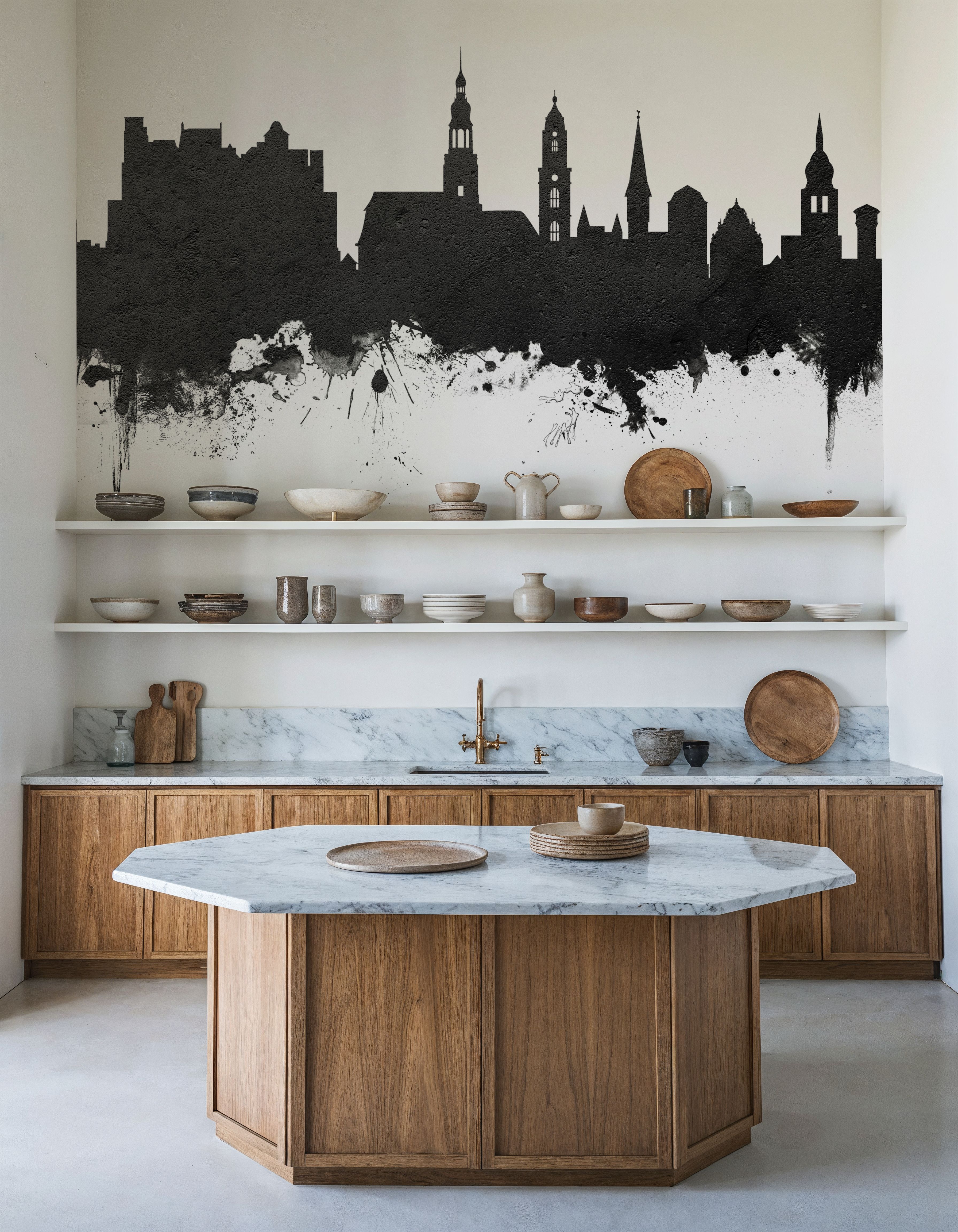 Heidelberg Germany Skyline Black & White