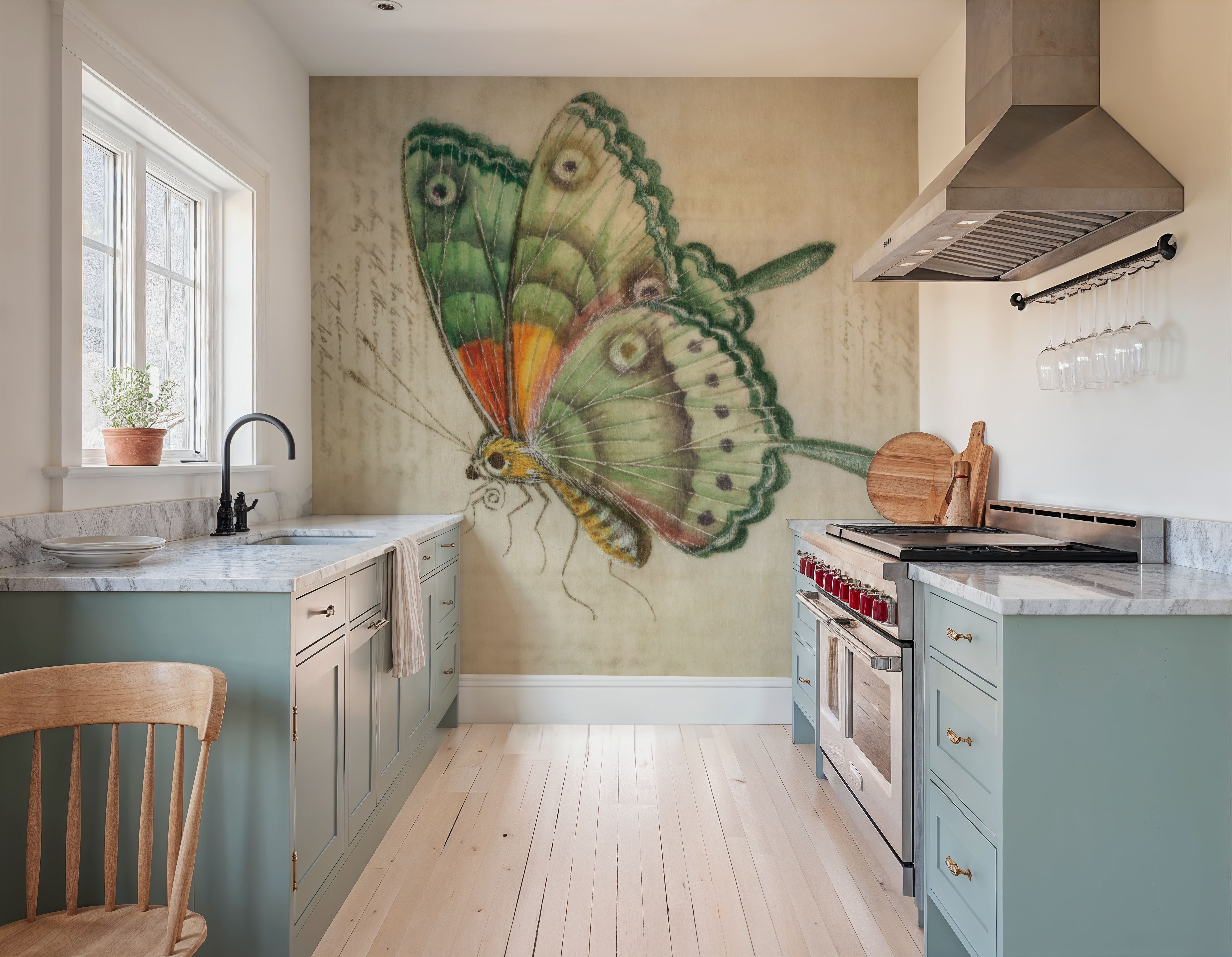 Vintage Aqua Butterfly