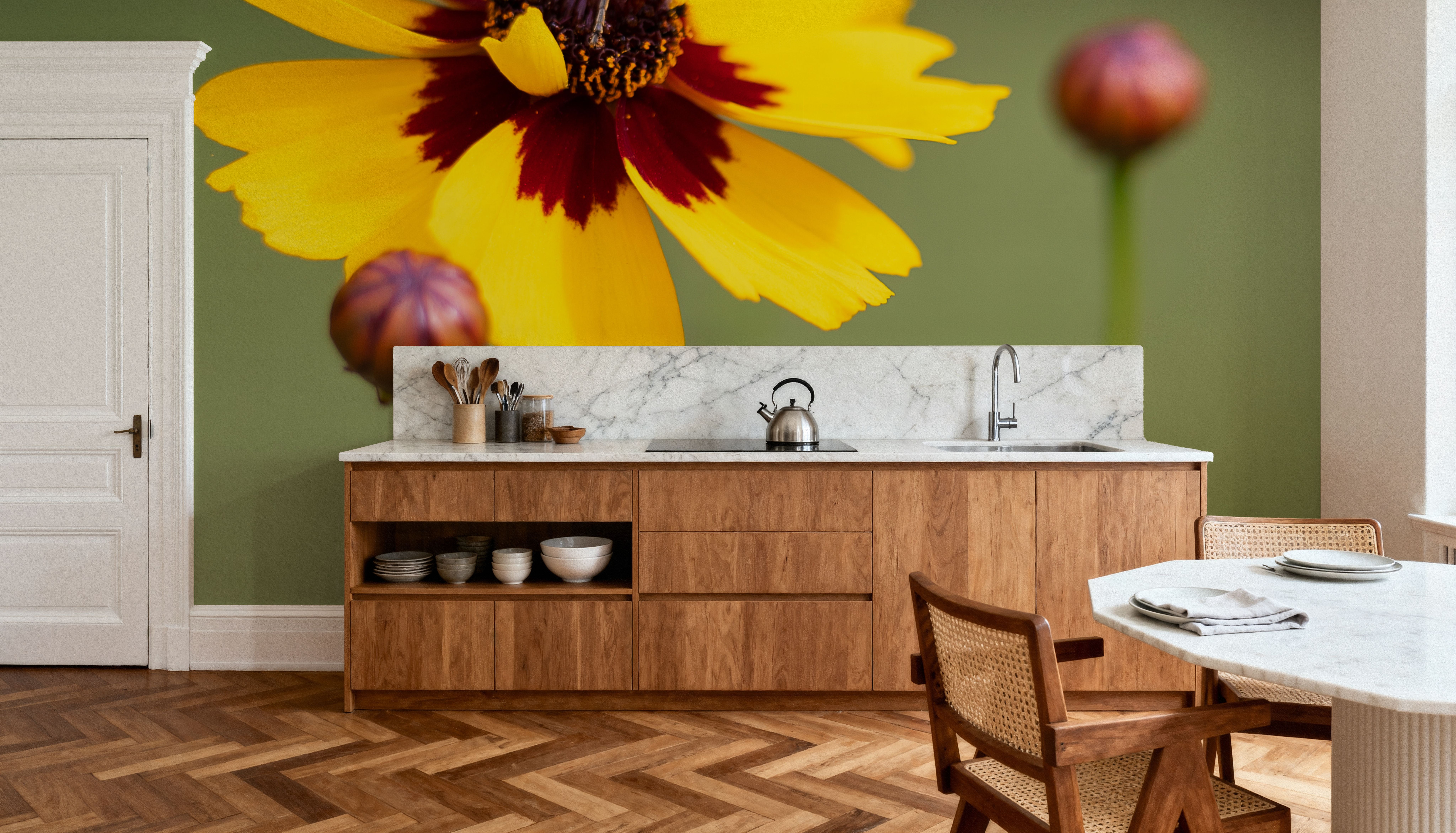 Garden Flower and Bee