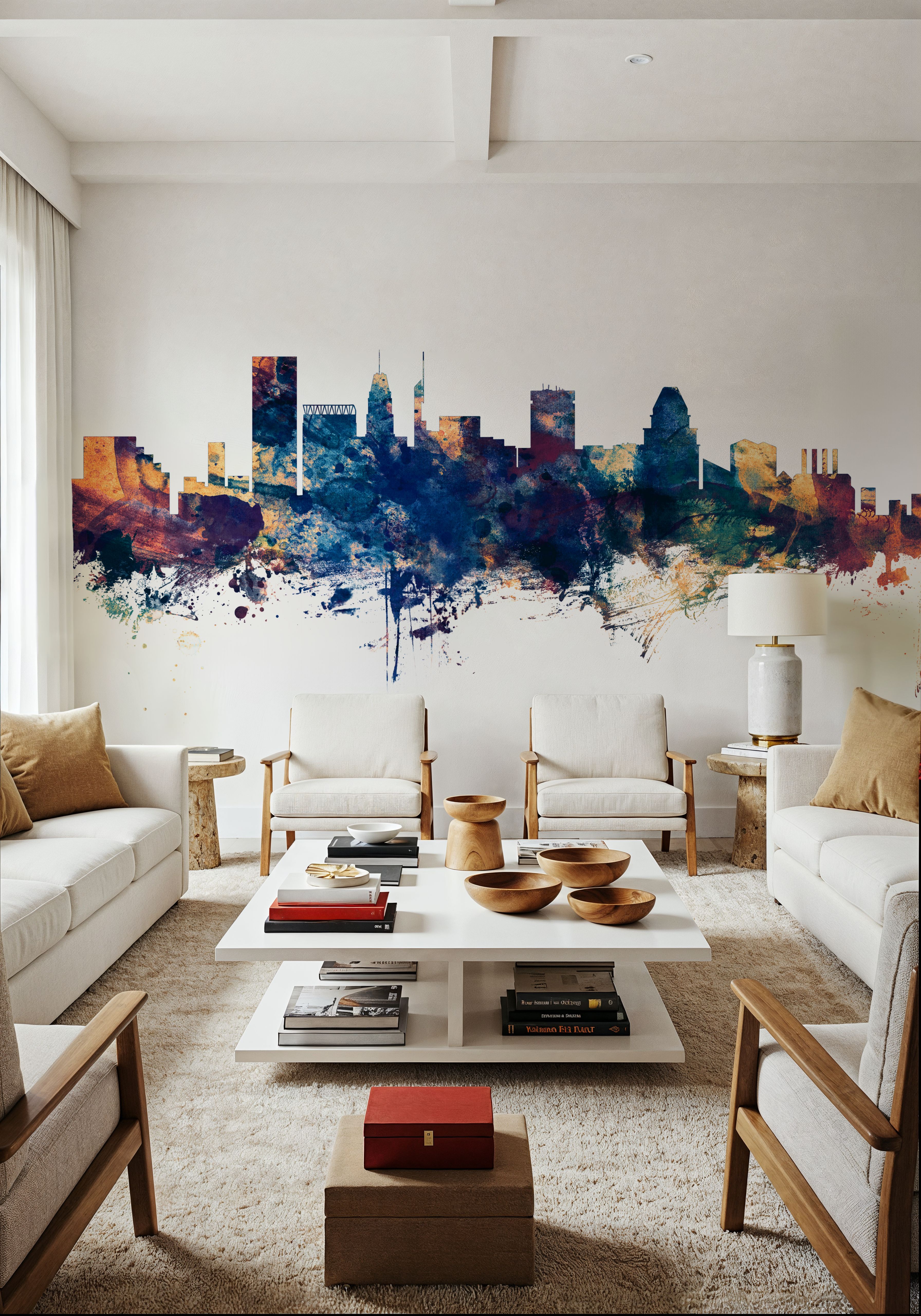 Baltimore Skyline Blue & Bronze