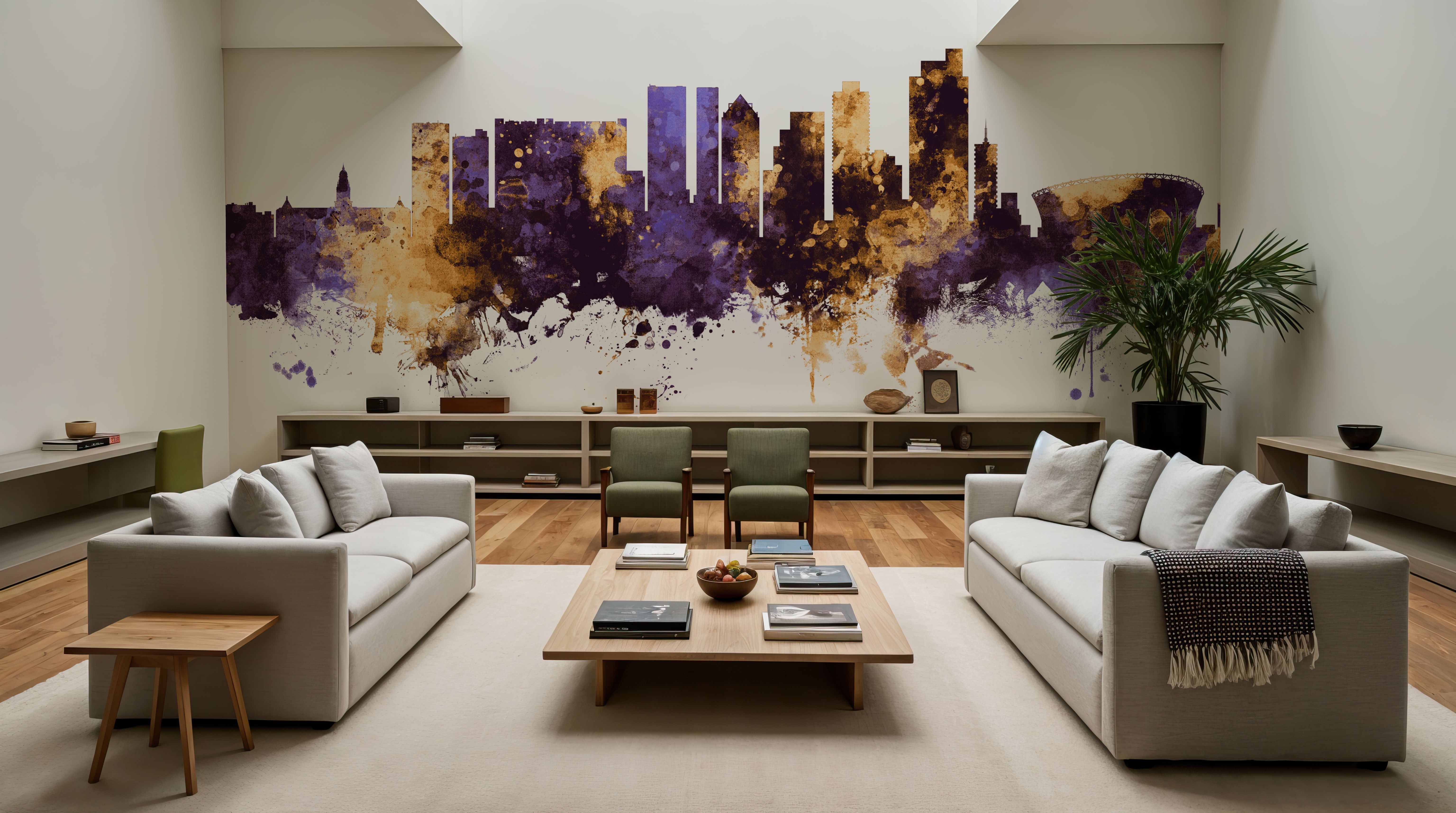 Cape Town Skyline Purple & Gold