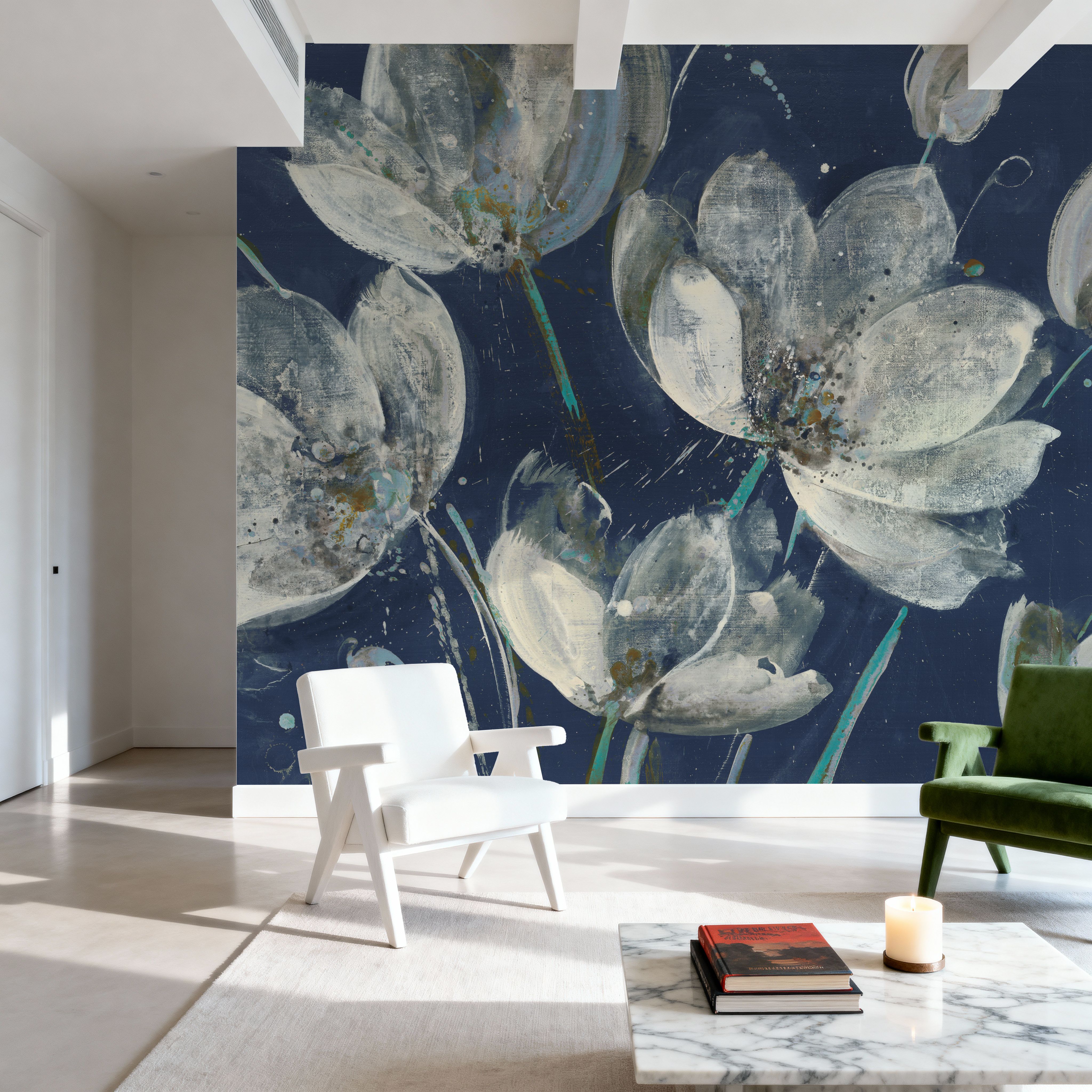 Midnight Garden with Light Blue