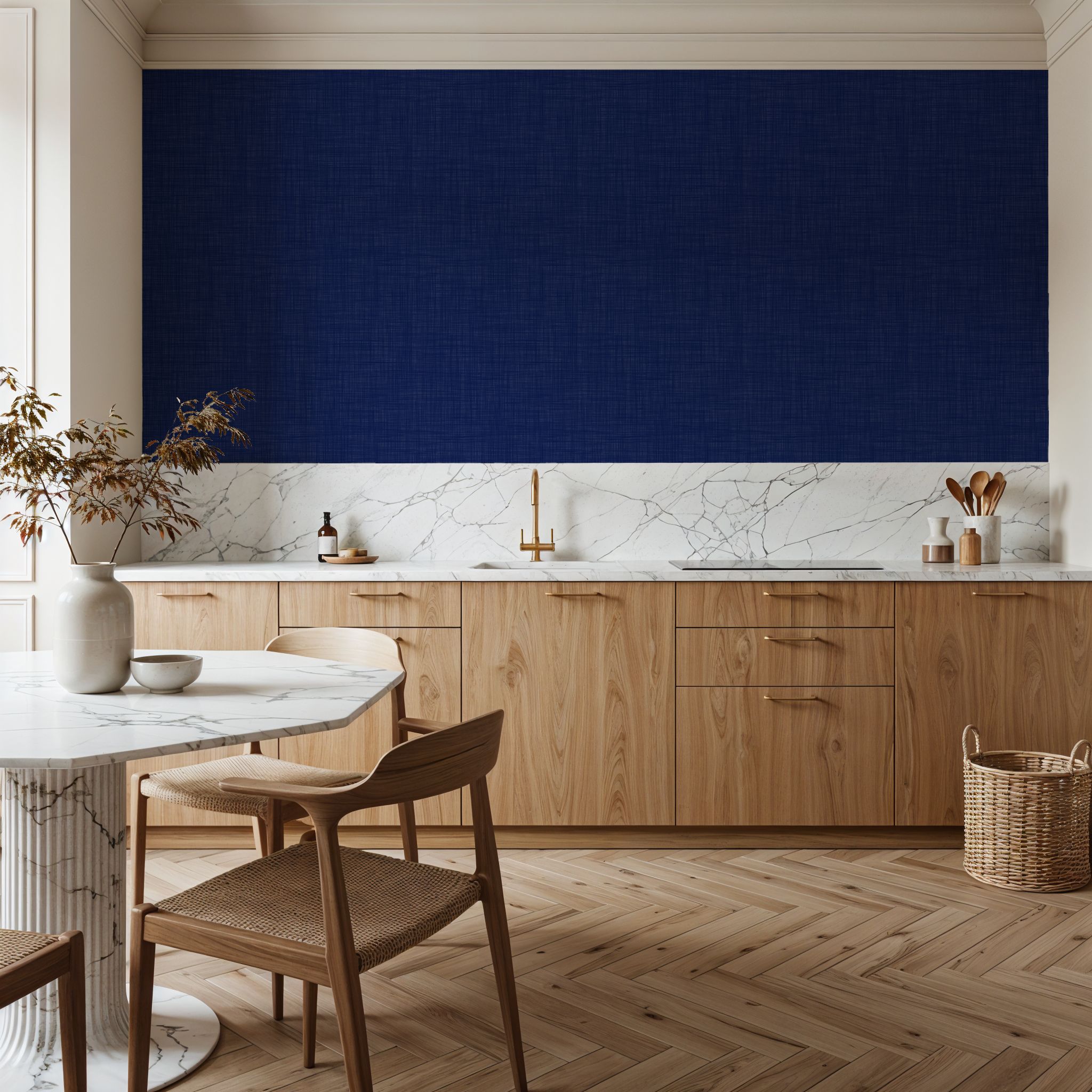 Mottled Linen Effect, Royal Blue