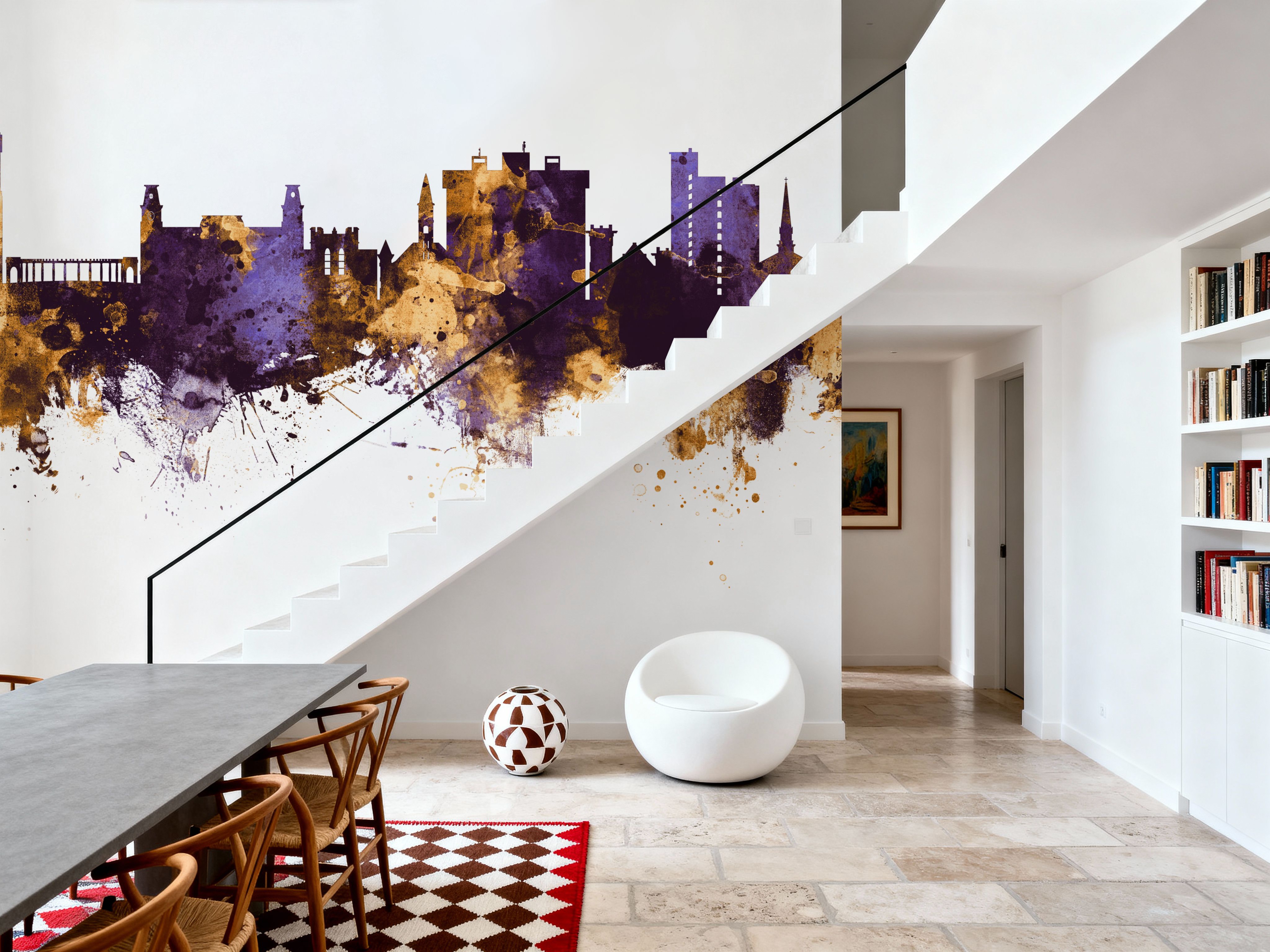 Fayetteville Arkansas Skyline Purple & Gold
