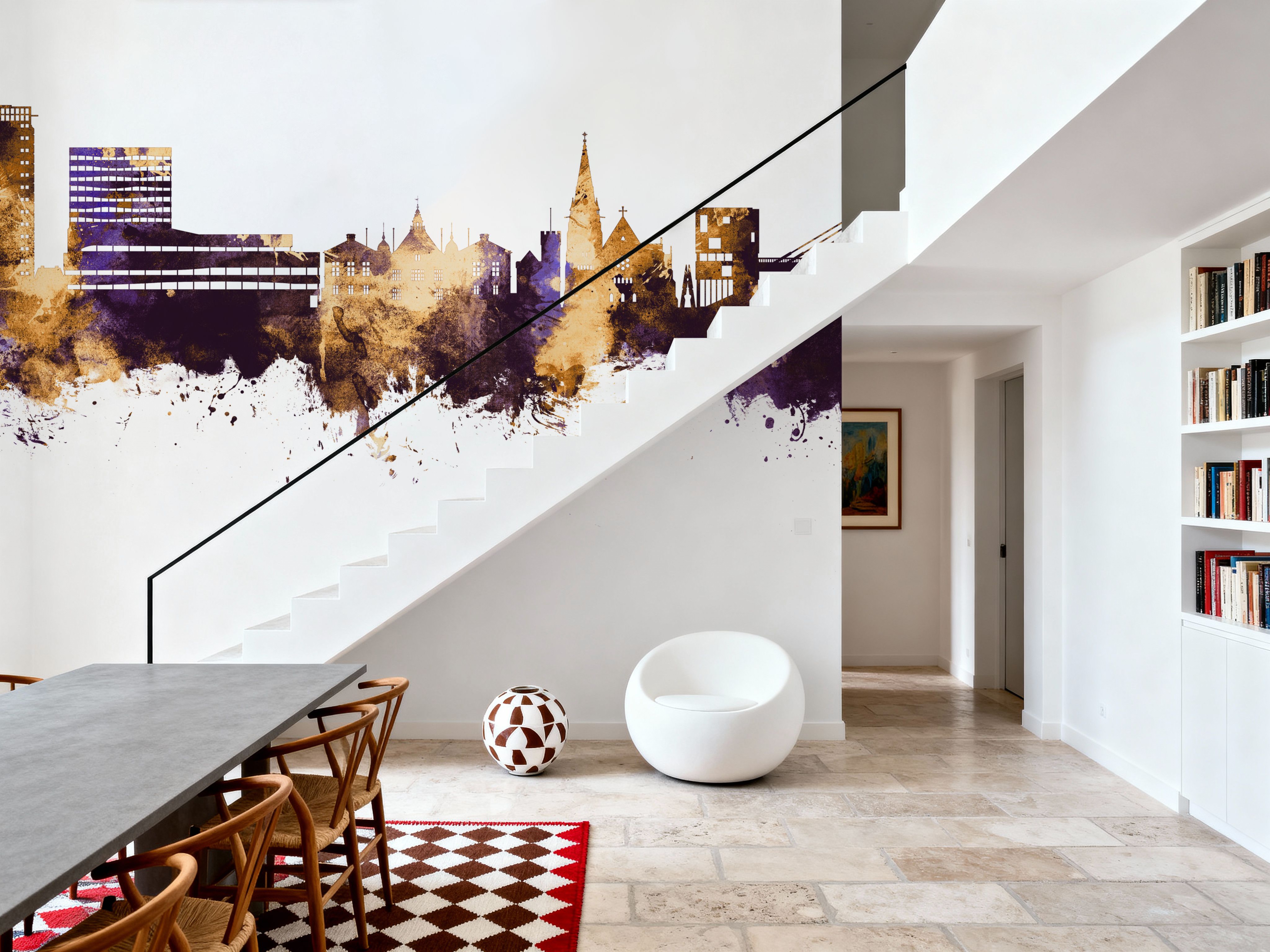 Umeå Skyline Purple & Gold