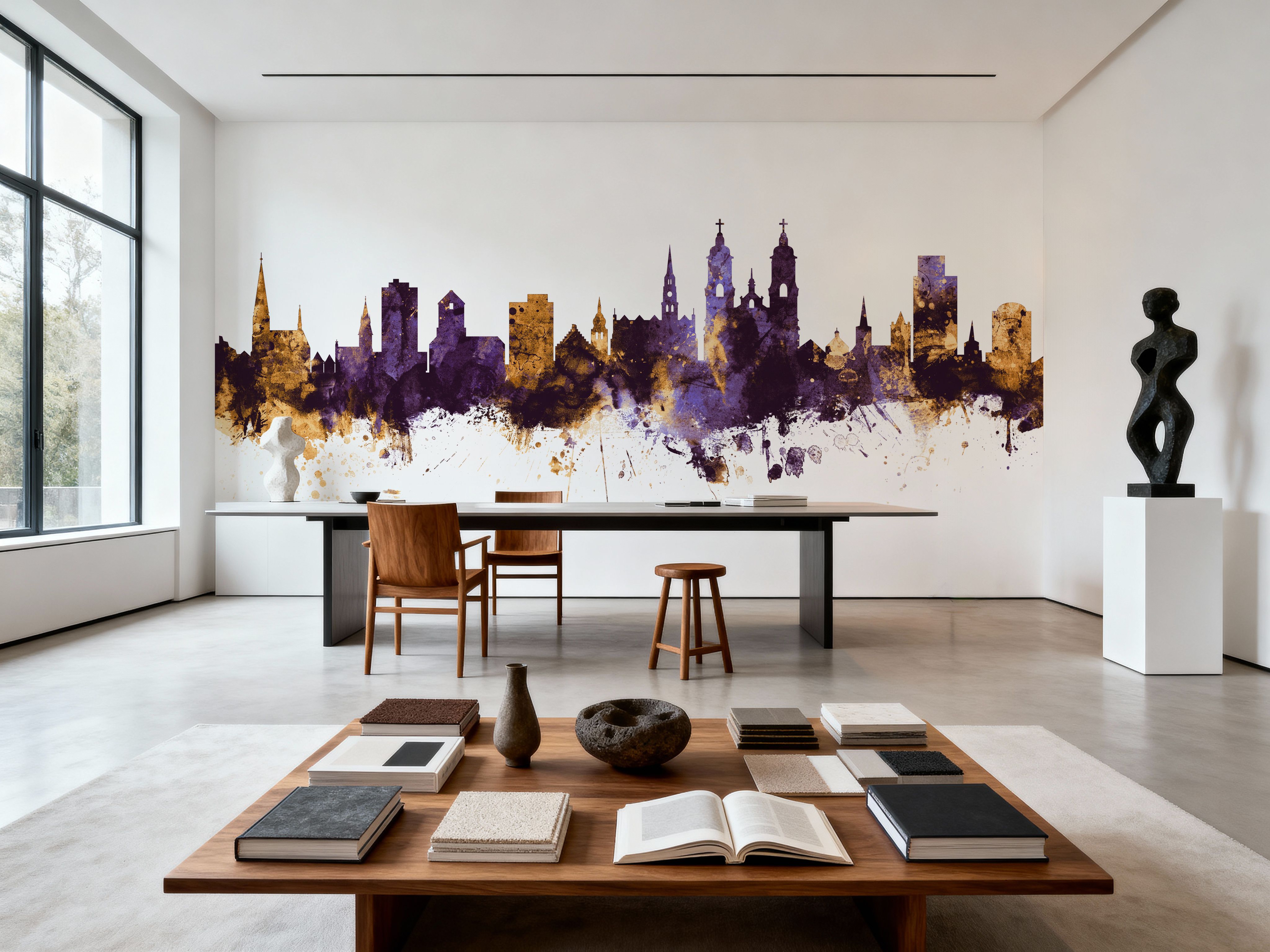 St Gallen Switzerland Skyline Purple & Gold