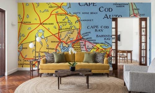 Greetings from Cape Cod Map - Screenprint Postcard