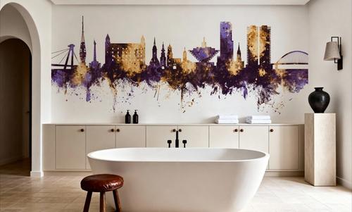 Bratislava Slovakia Skyline Purple & Gold