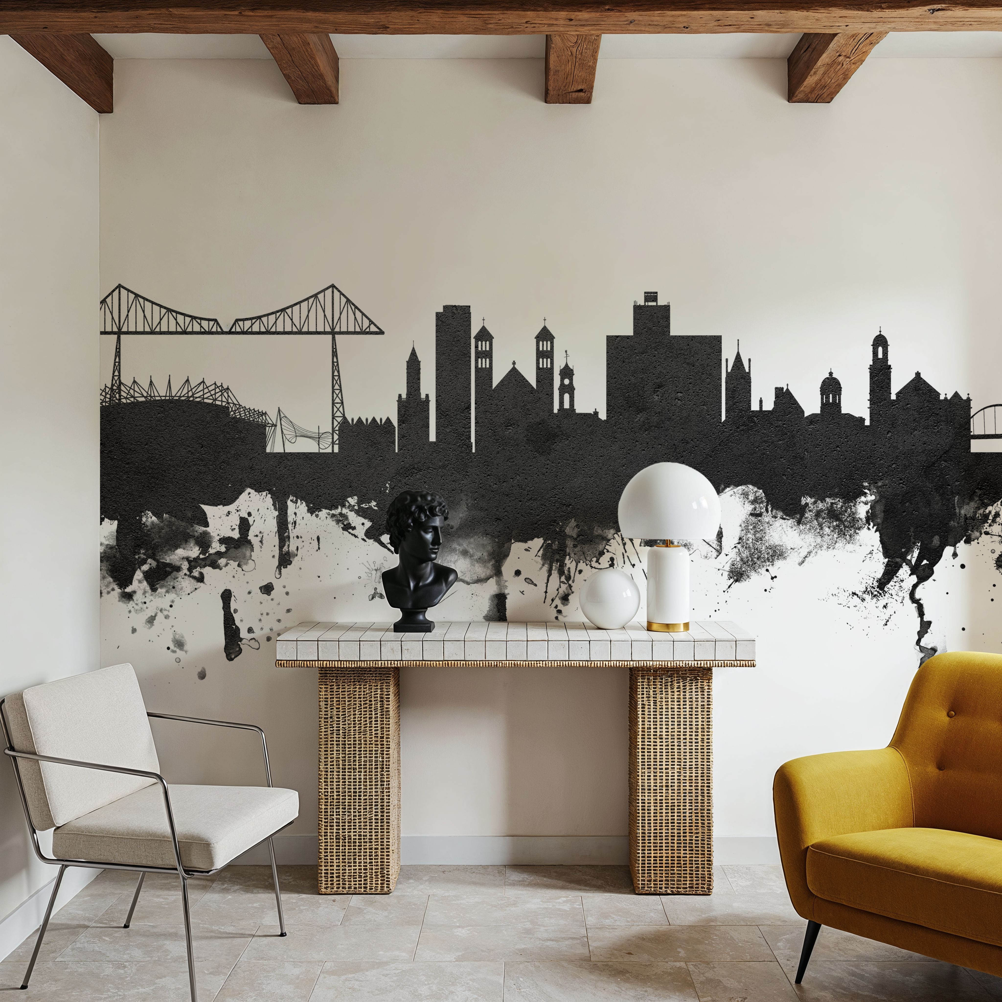 Middlesbrough England Skyline Black & White