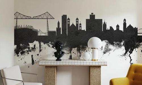 Middlesbrough England Skyline Black & White