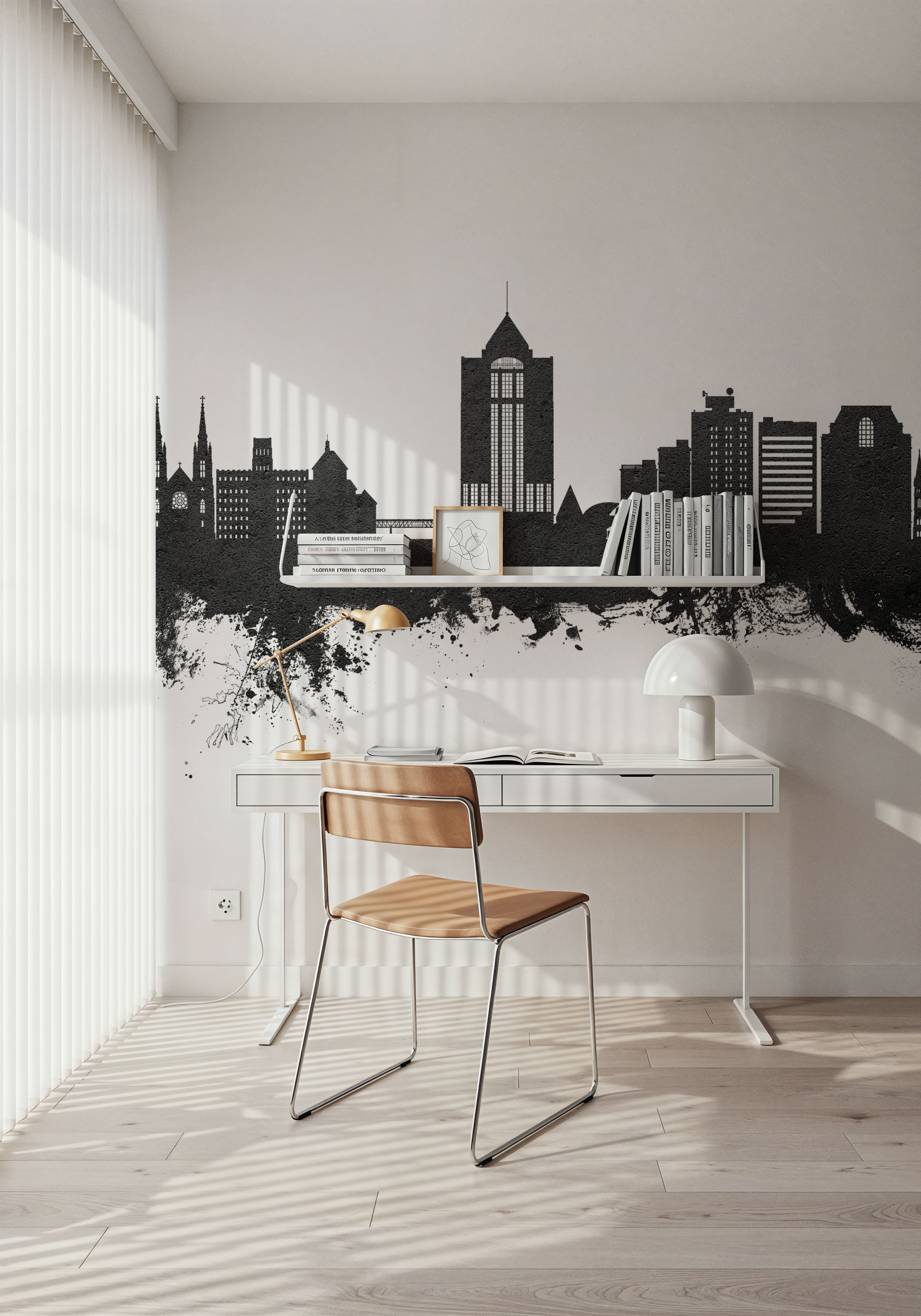 Roanoke Virginia Skyline Black & White