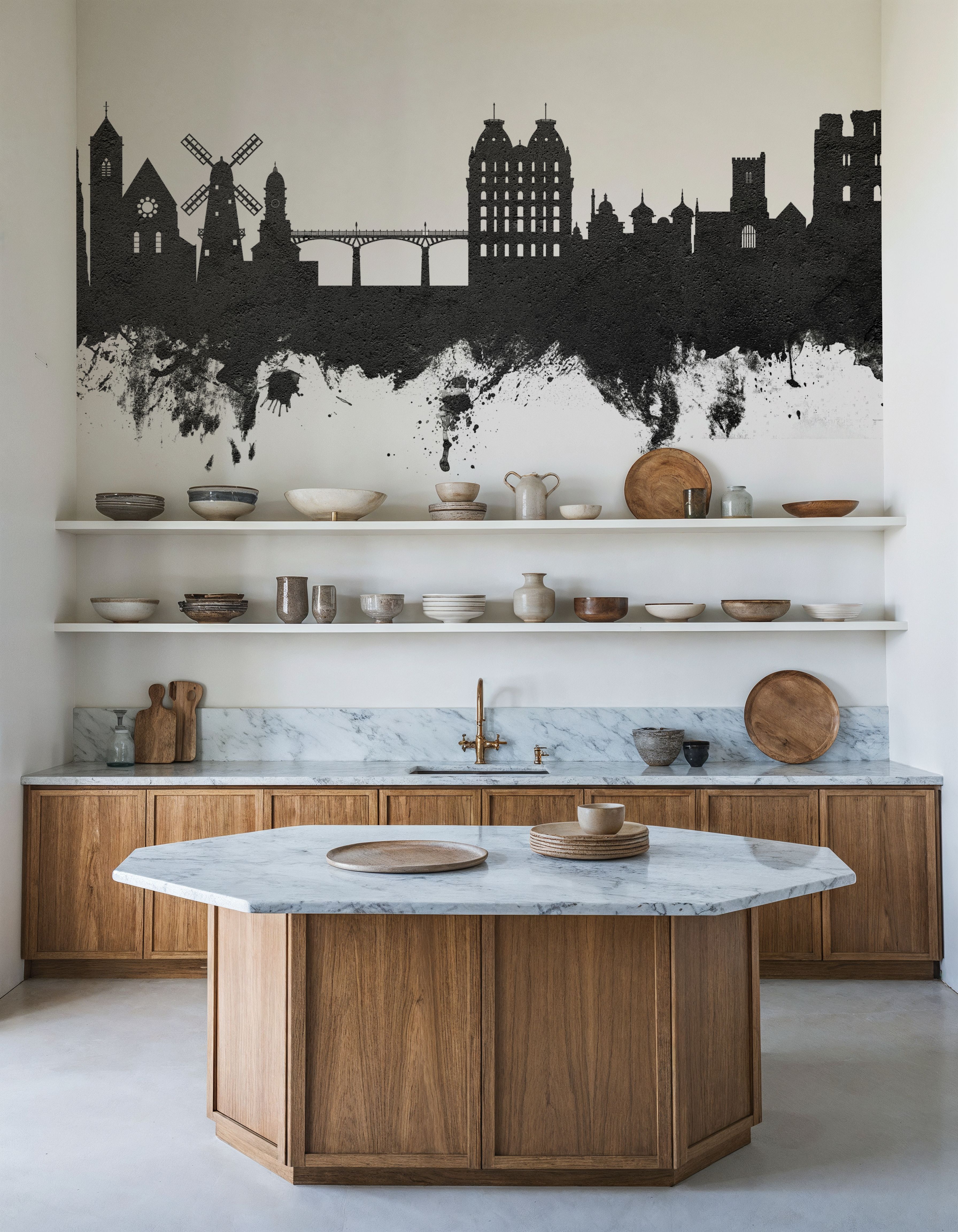 Scarborough England Skyline Black & White