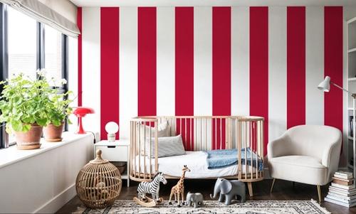 Scalloped Circus Stripes, Red